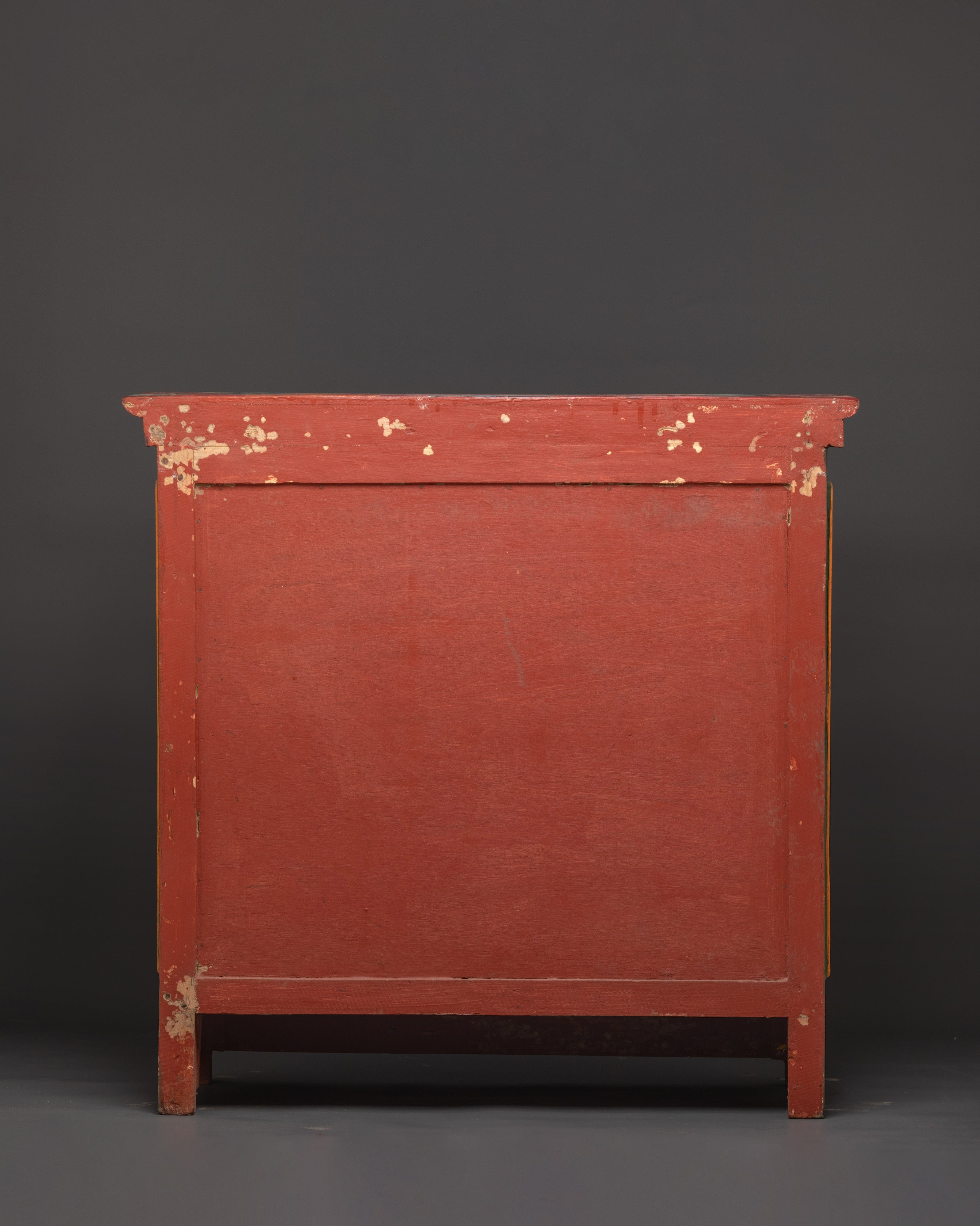 Tibetan Wooden Cofinet | Handcrafted Sacred Storage Chest