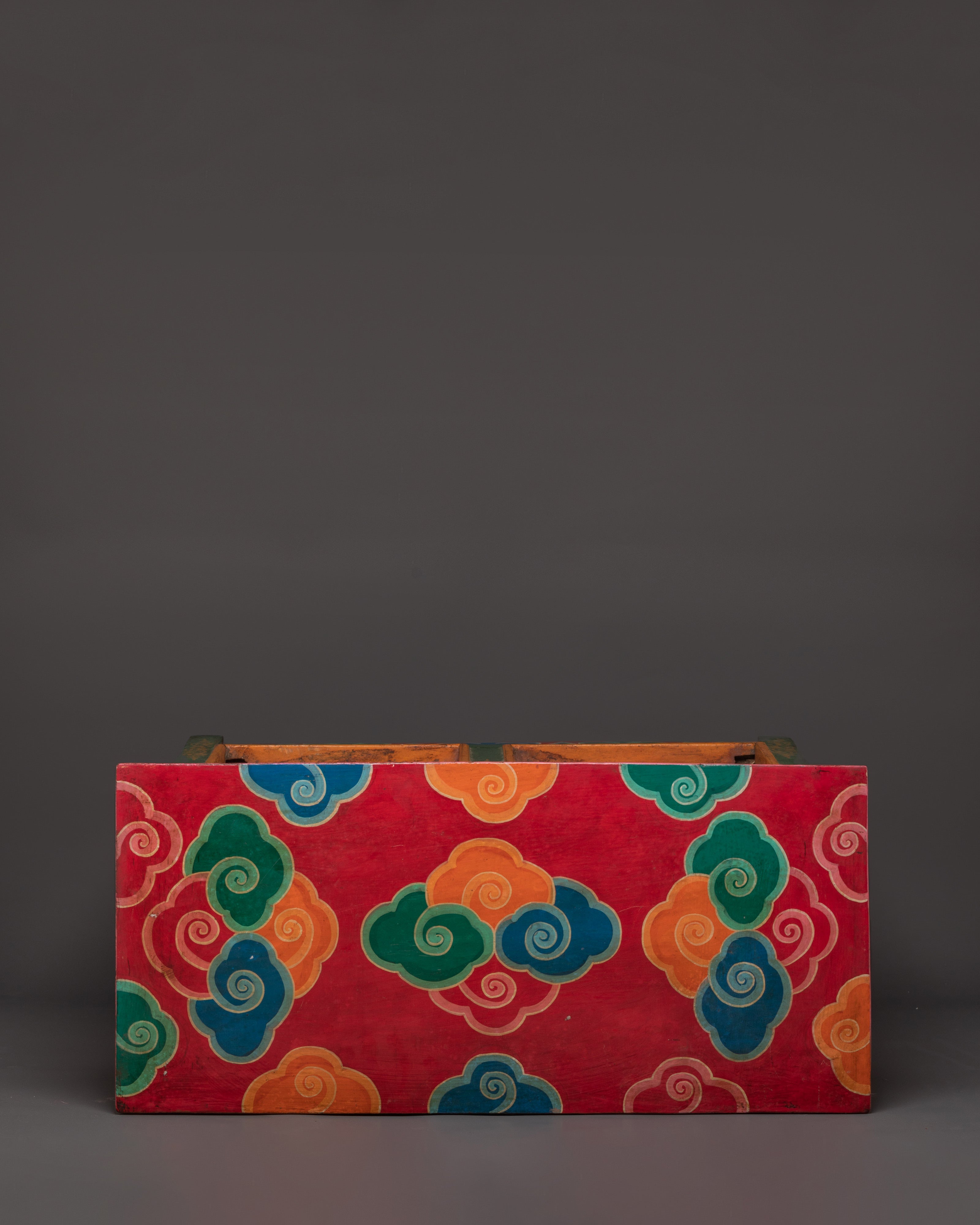 Tibetan Wooden Cofinet | Handcrafted Sacred Storage Chest