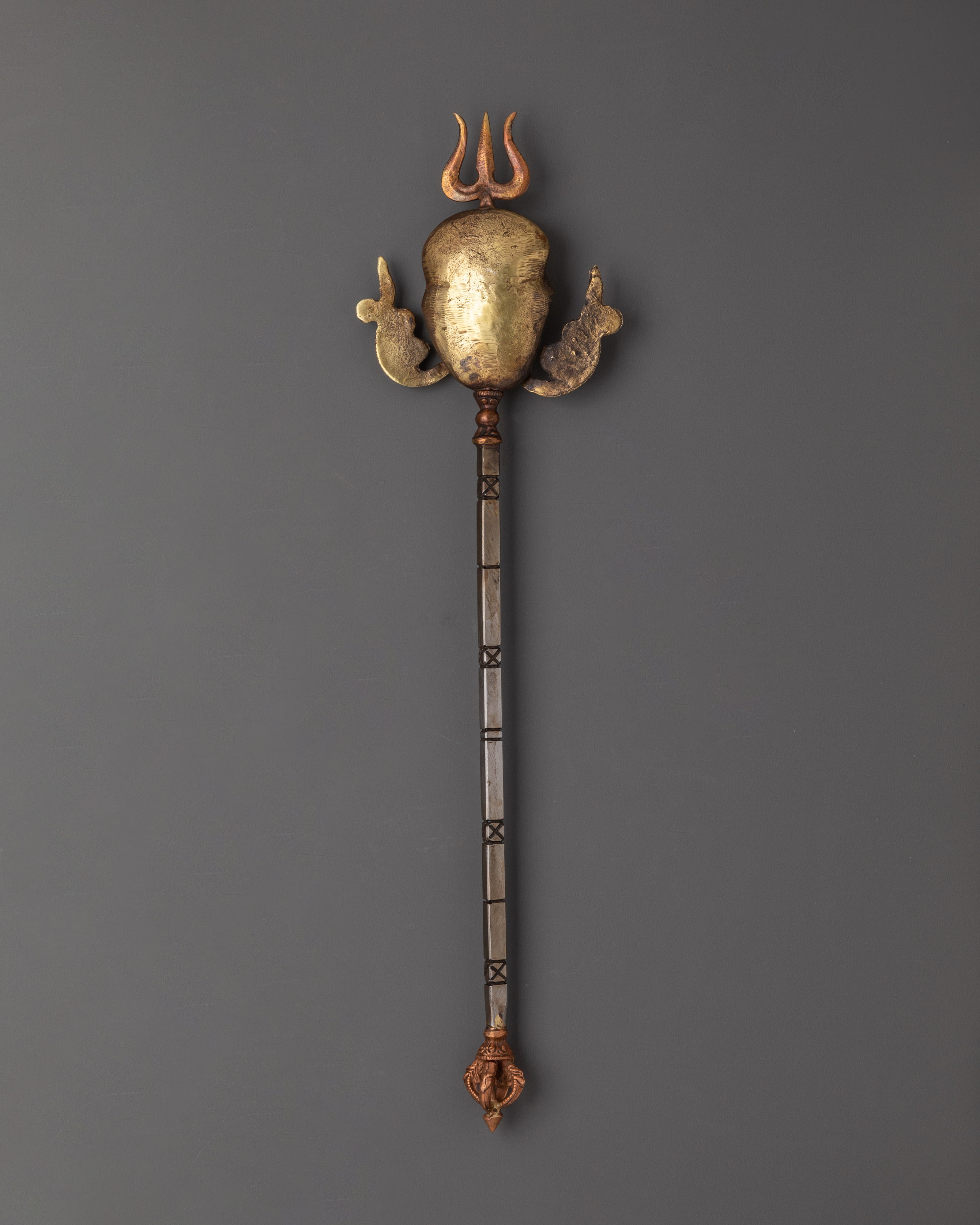 Handcrafted Tibetan Khatvanga Ritual Staff | Tantric Vajra Staff for Buddhist Ceremonies