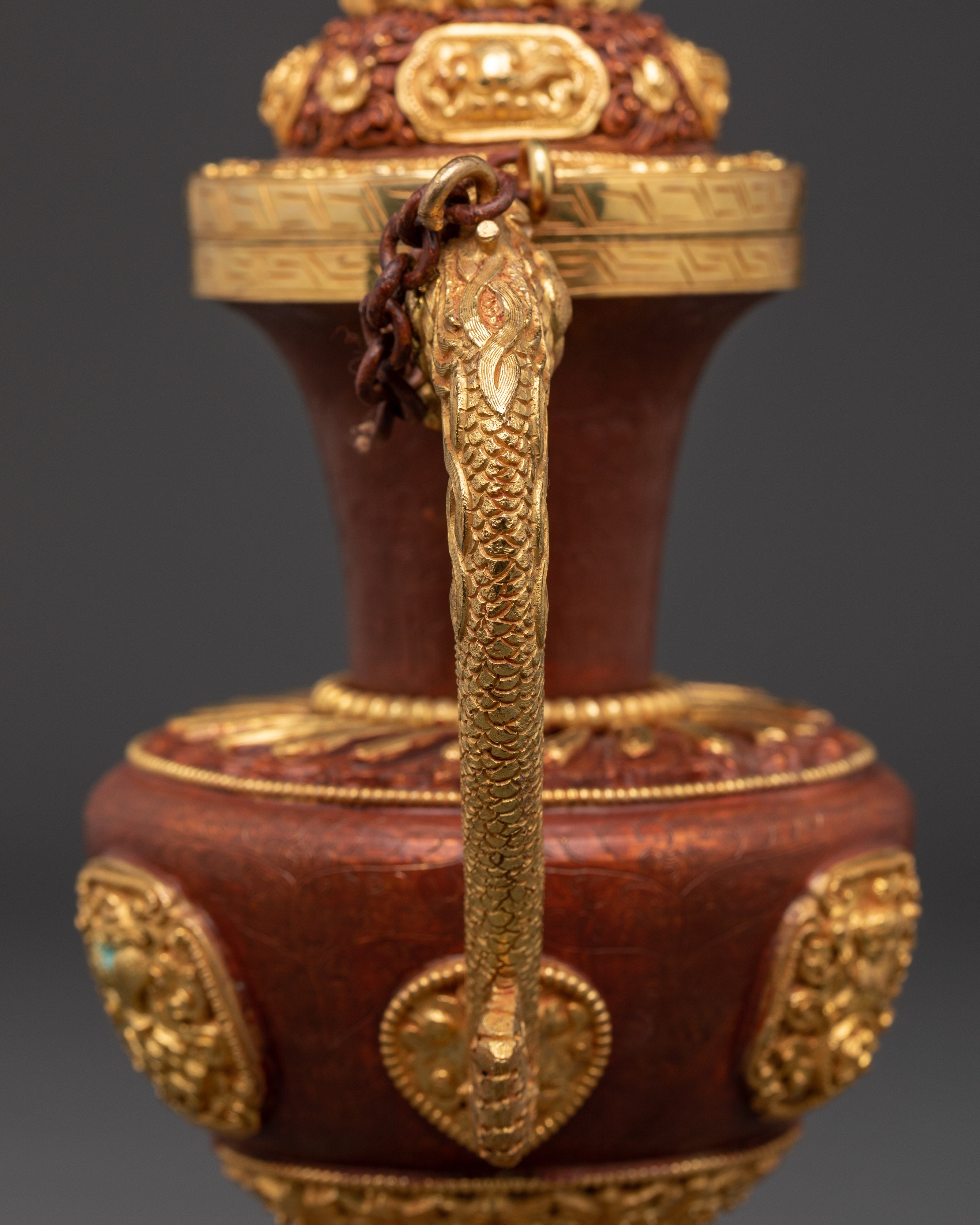 Gold-Plated Copper Teapot For Home Decor | Himalayan Sacred Artwork