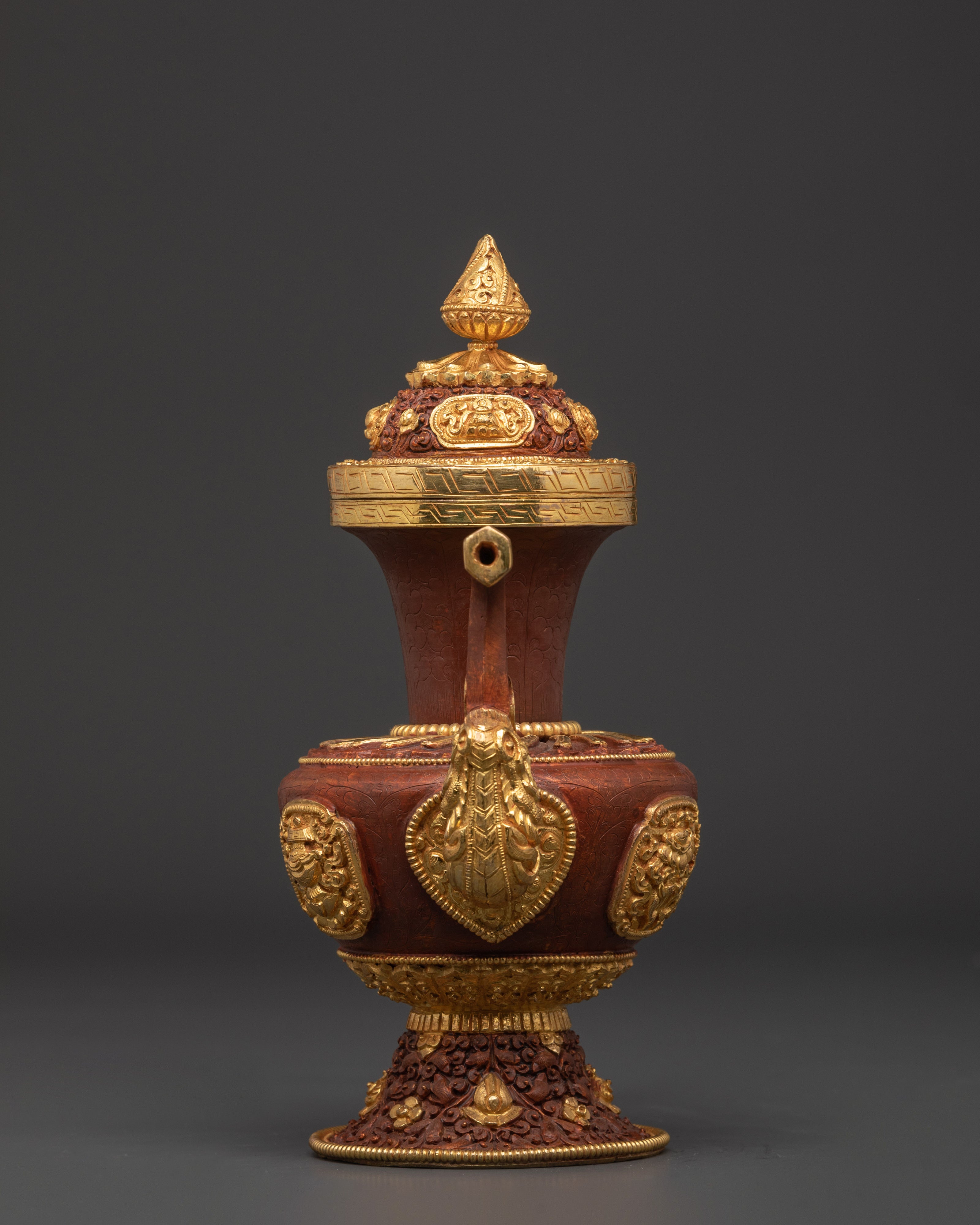 Gold-Plated Copper Teapot For Home Decor | Himalayan Sacred Artwork