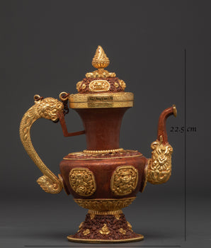 Gold-Plated Copper Teapot For Home Decor | Himalayan Sacred Artwork