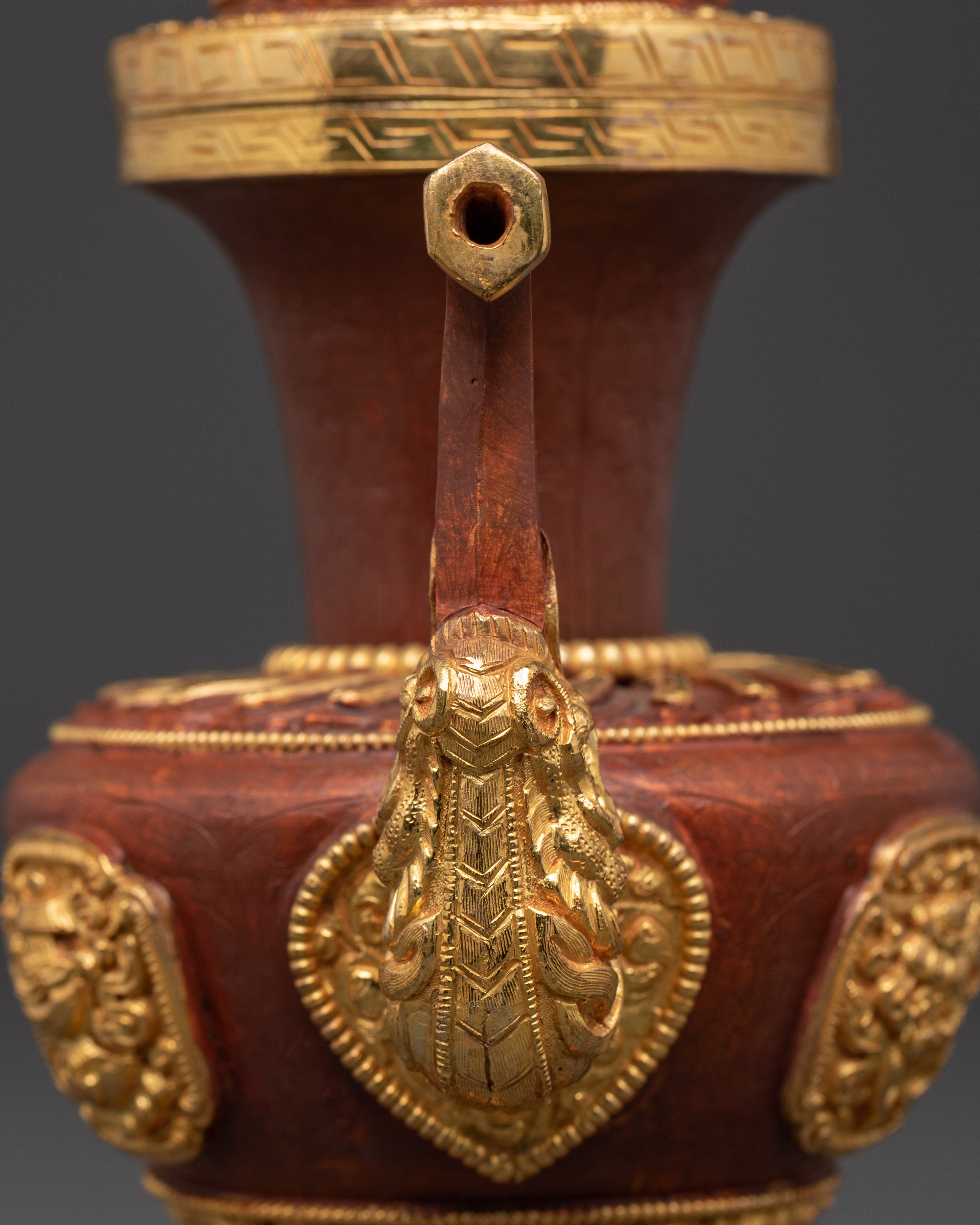Gold-Plated Copper Teapot For Home Decor | Himalayan Sacred Artwork