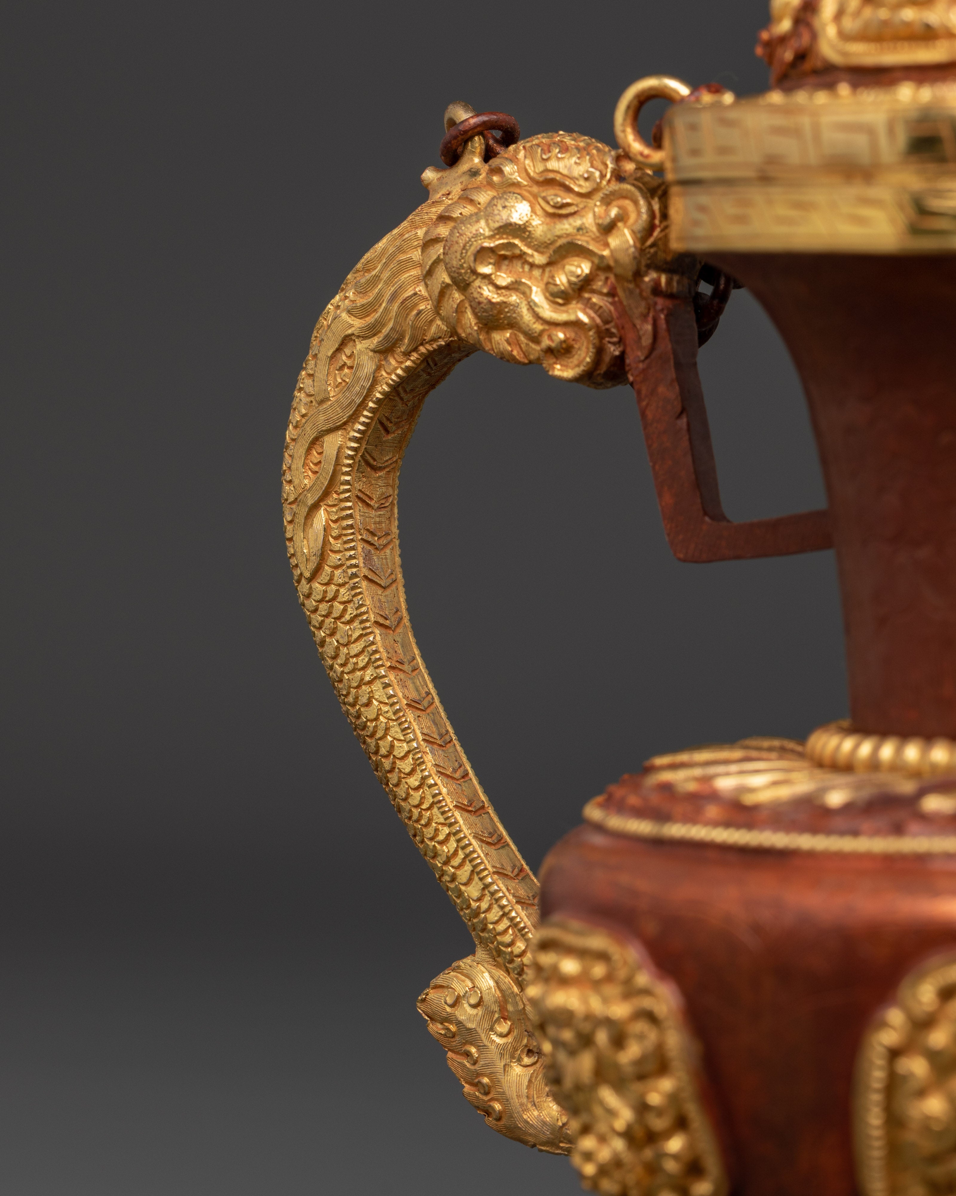 Gold-Plated Copper Teapot For Home Decor | Himalayan Sacred Artwork