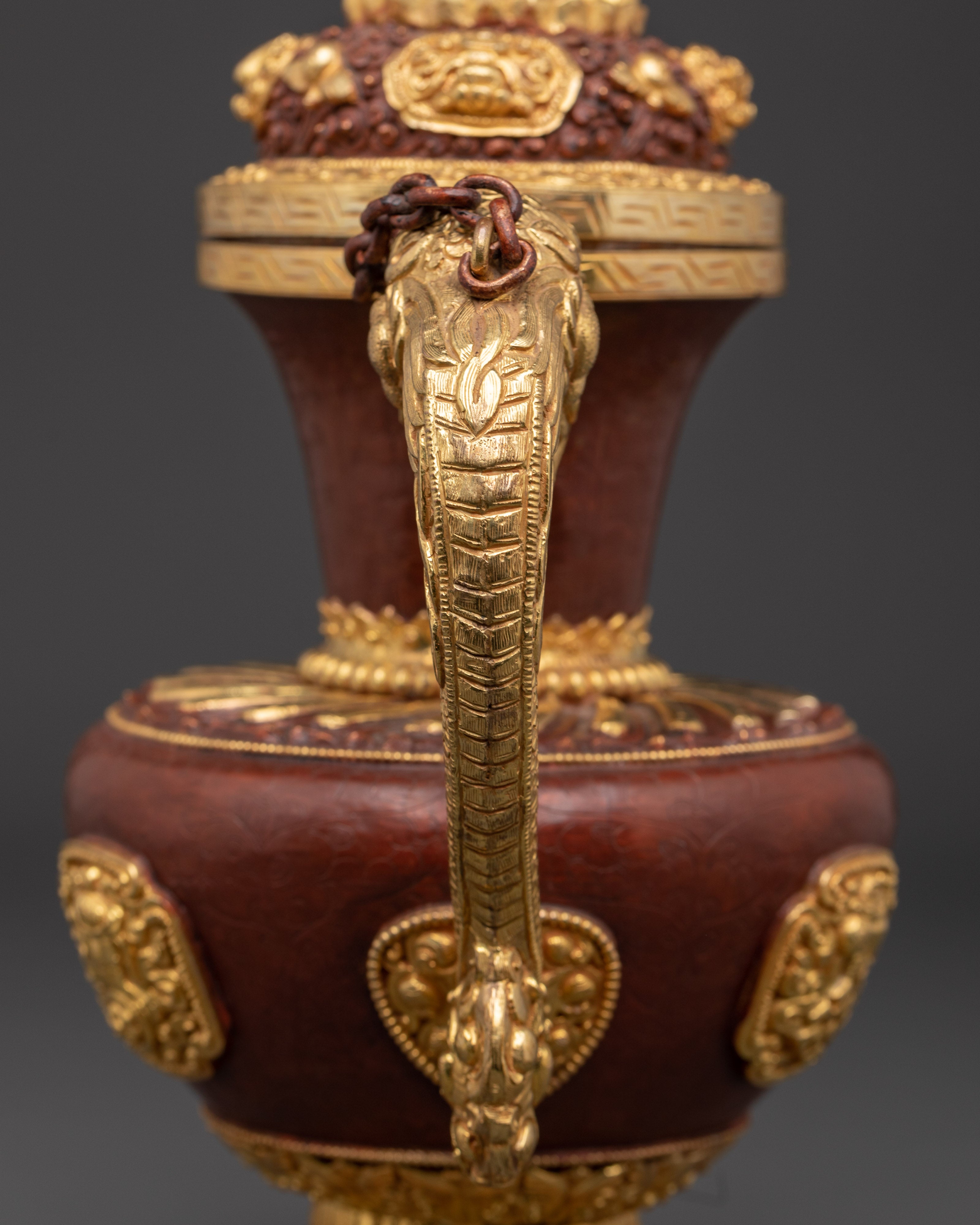 Handcrafted Copper Oxidized Tibetan Teapot | Traditional Buddhist Artwork