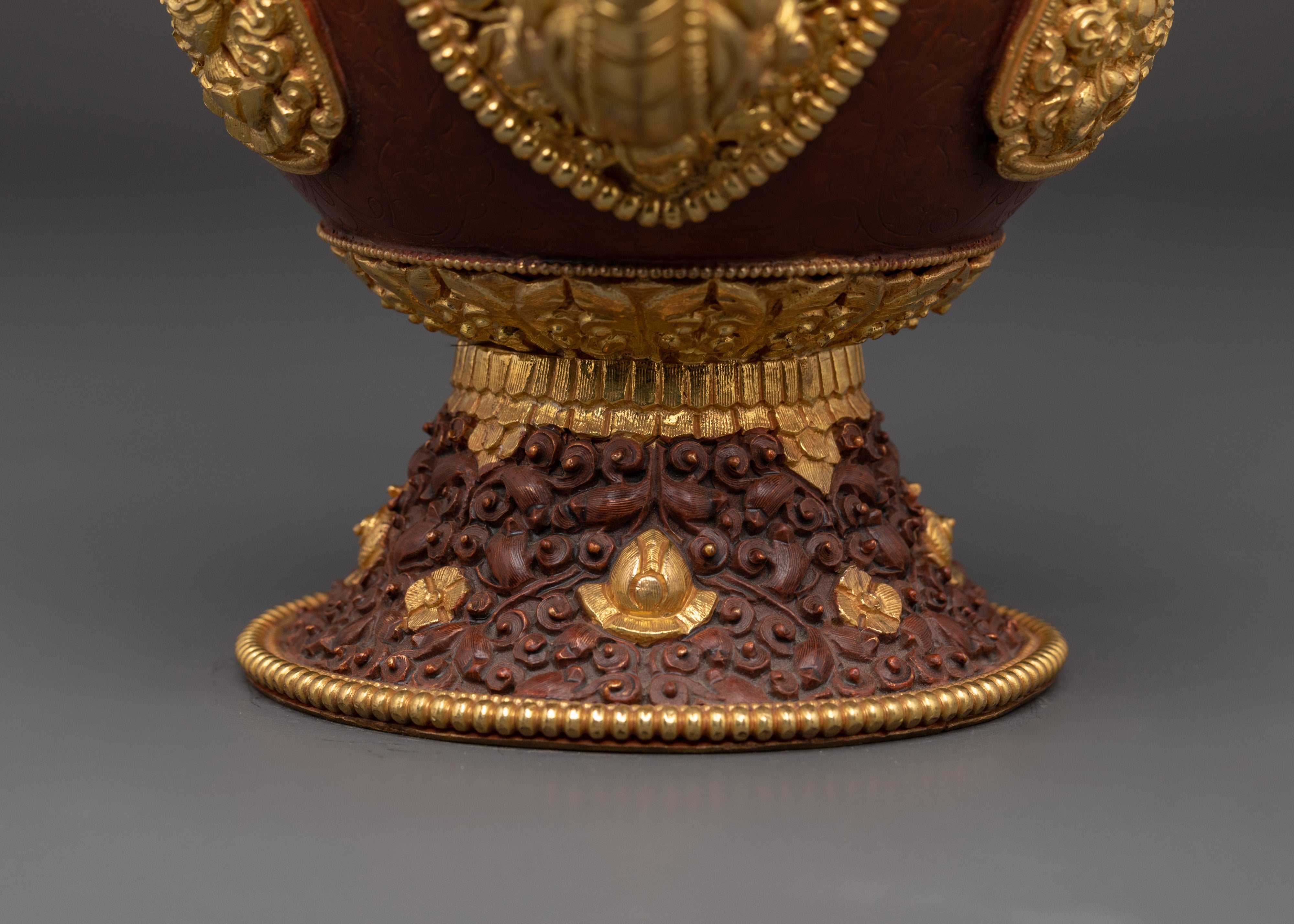 Handcrafted Copper Oxidized Tibetan Teapot | Traditional Buddhist Artwork