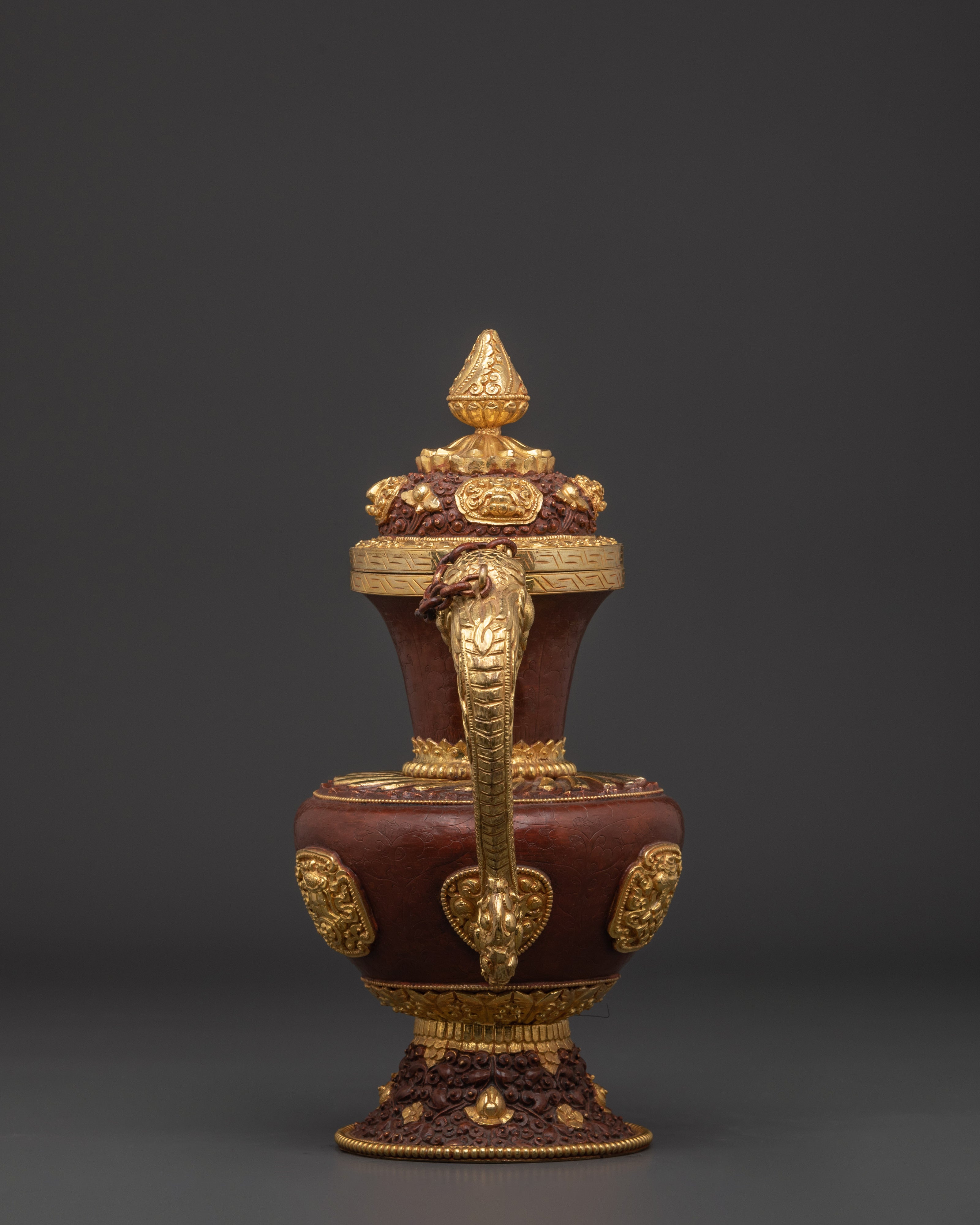 Handcrafted Copper Oxidized Tibetan Teapot | Traditional Buddhist Artwork