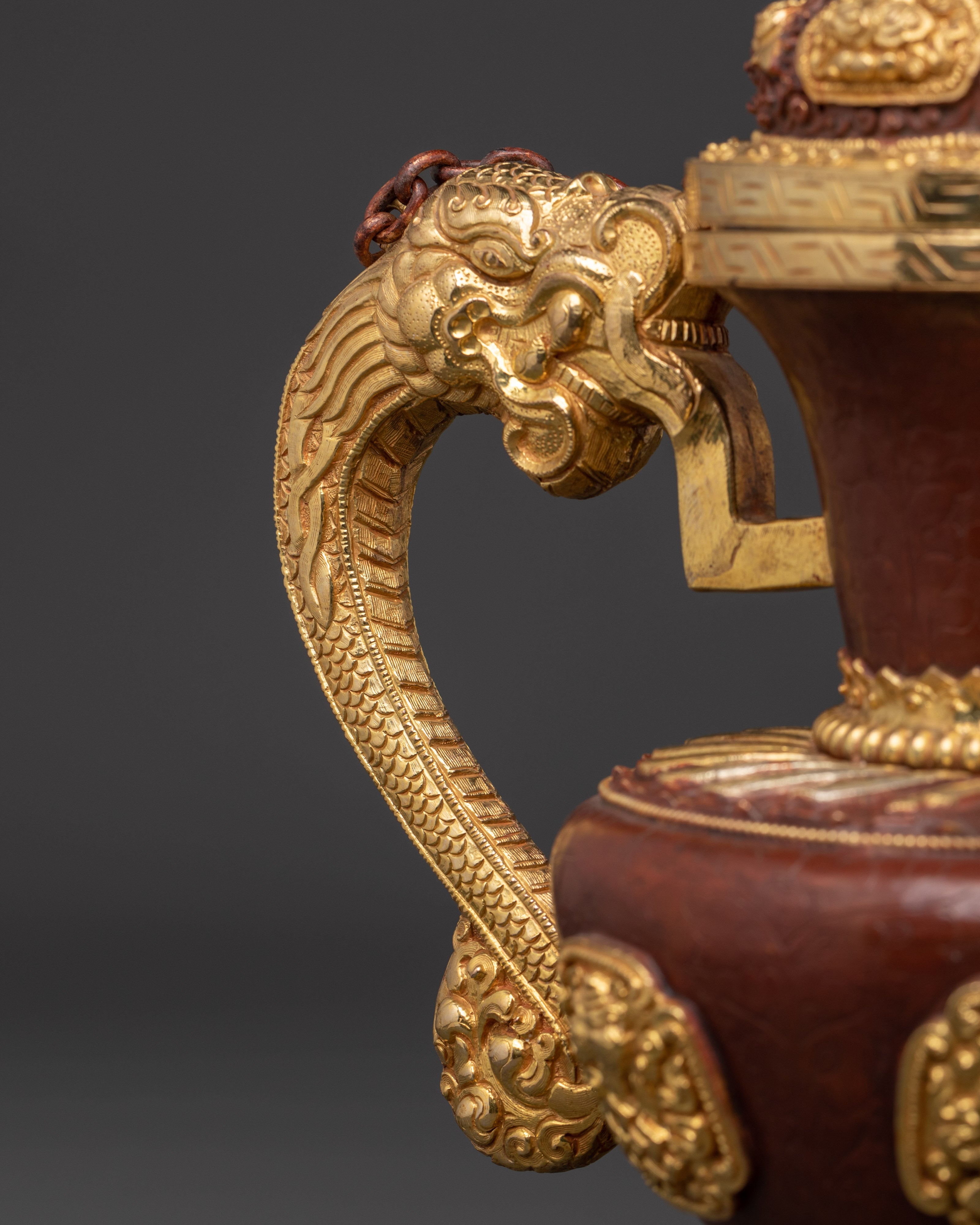 Handcrafted Copper Oxidized Tibetan Teapot | Traditional Buddhist Artwork