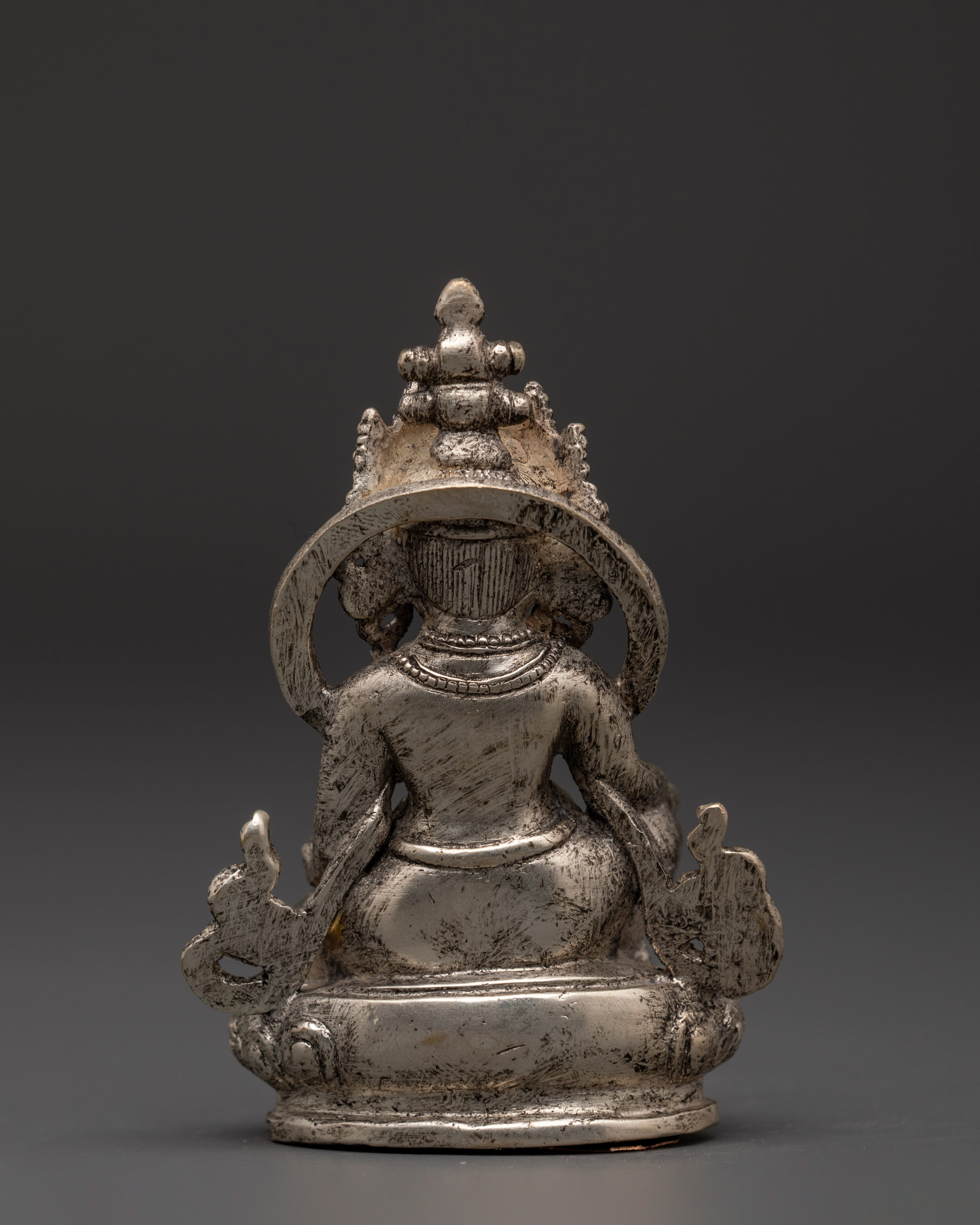 Tibetan Wealth Deity Dzambala | Silver-Plated Buddhist Statue