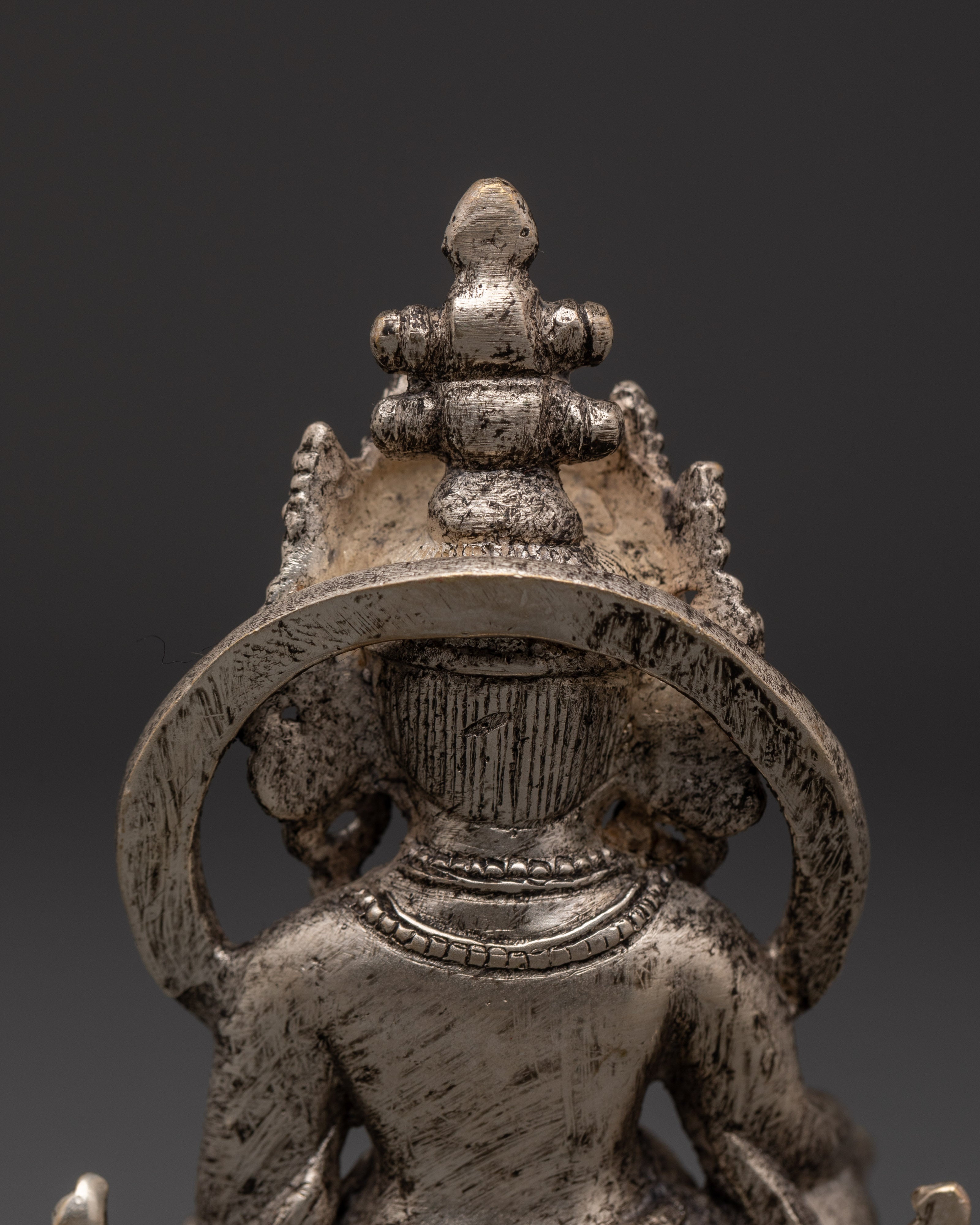 Tibetan Wealth Deity Dzambala | Silver-Plated Buddhist Statue