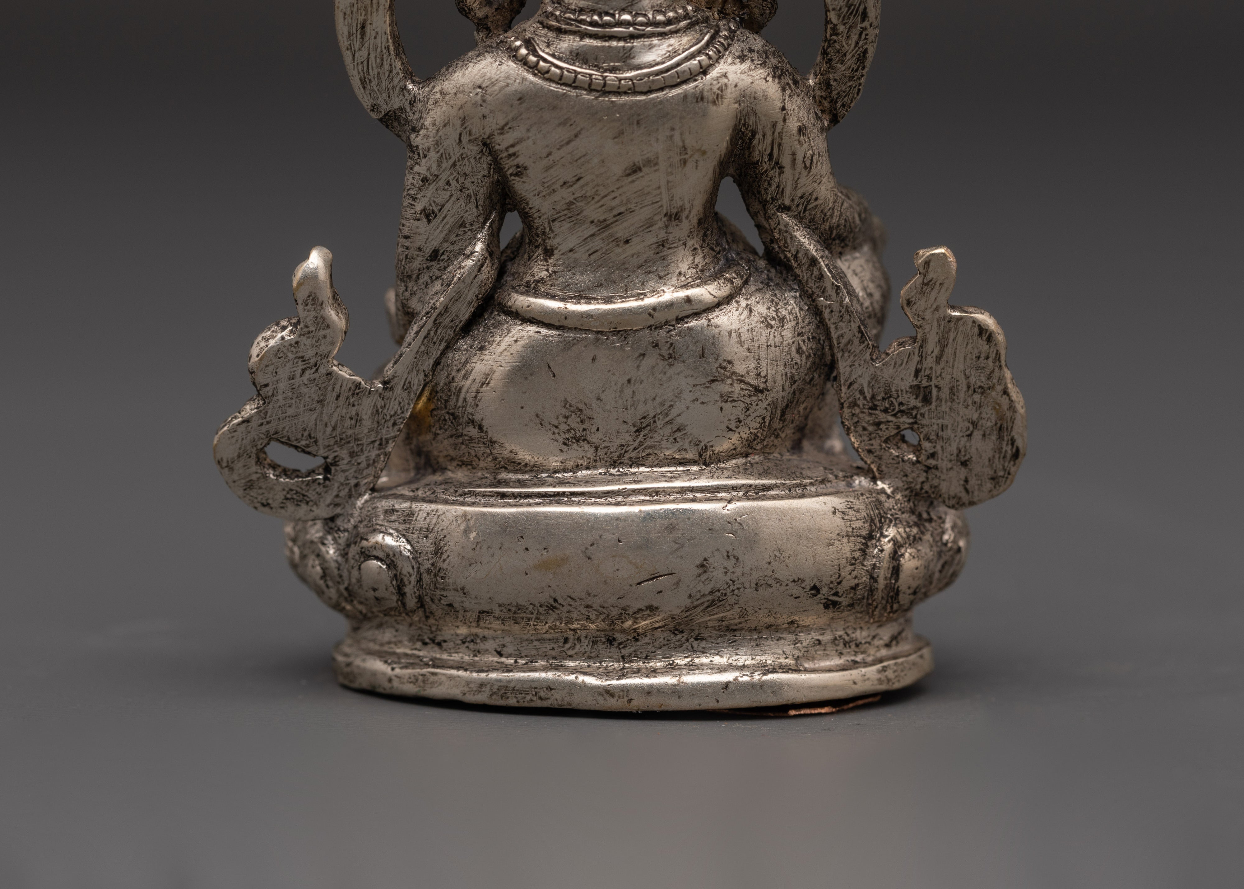 Tibetan Wealth Deity Dzambala | Silver-Plated Buddhist Statue