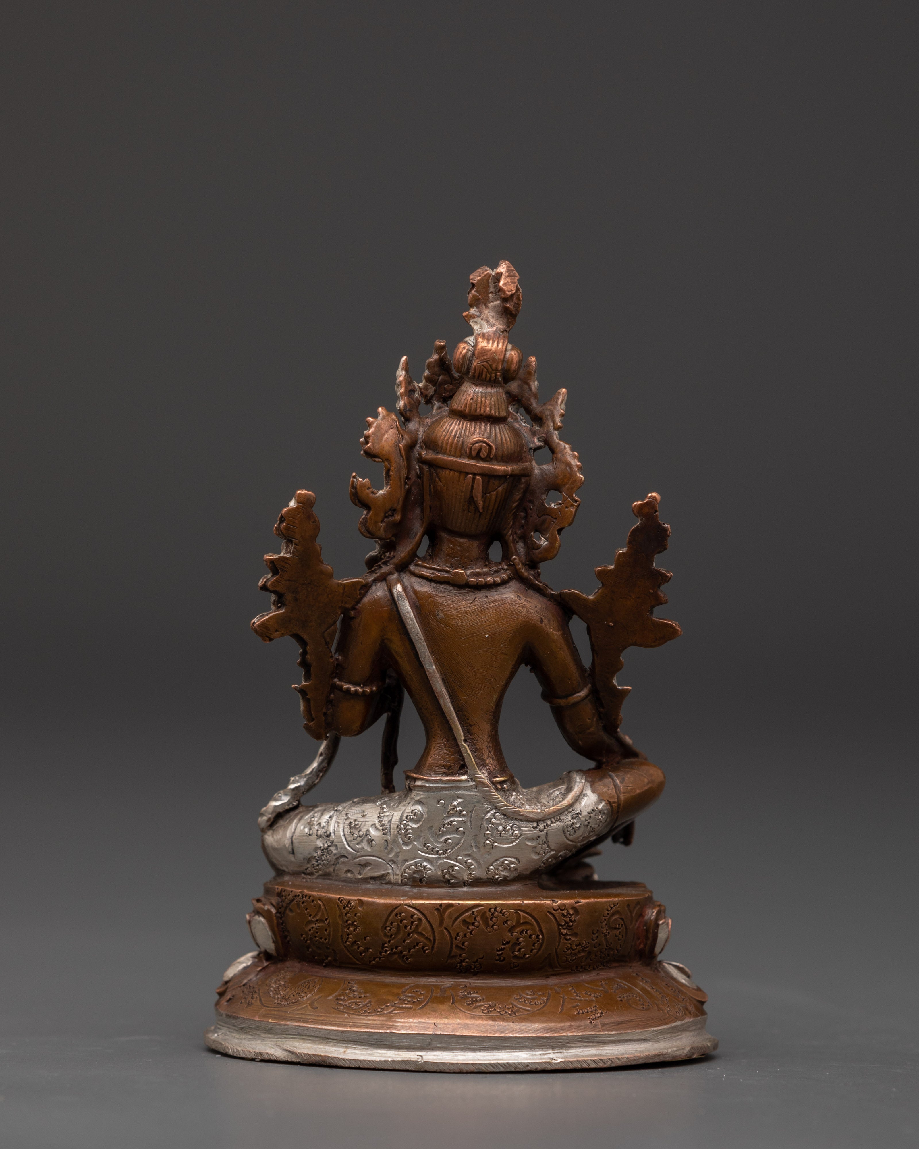 Handmade Statue Of Green Tara | The Savior From Fear And Suffering