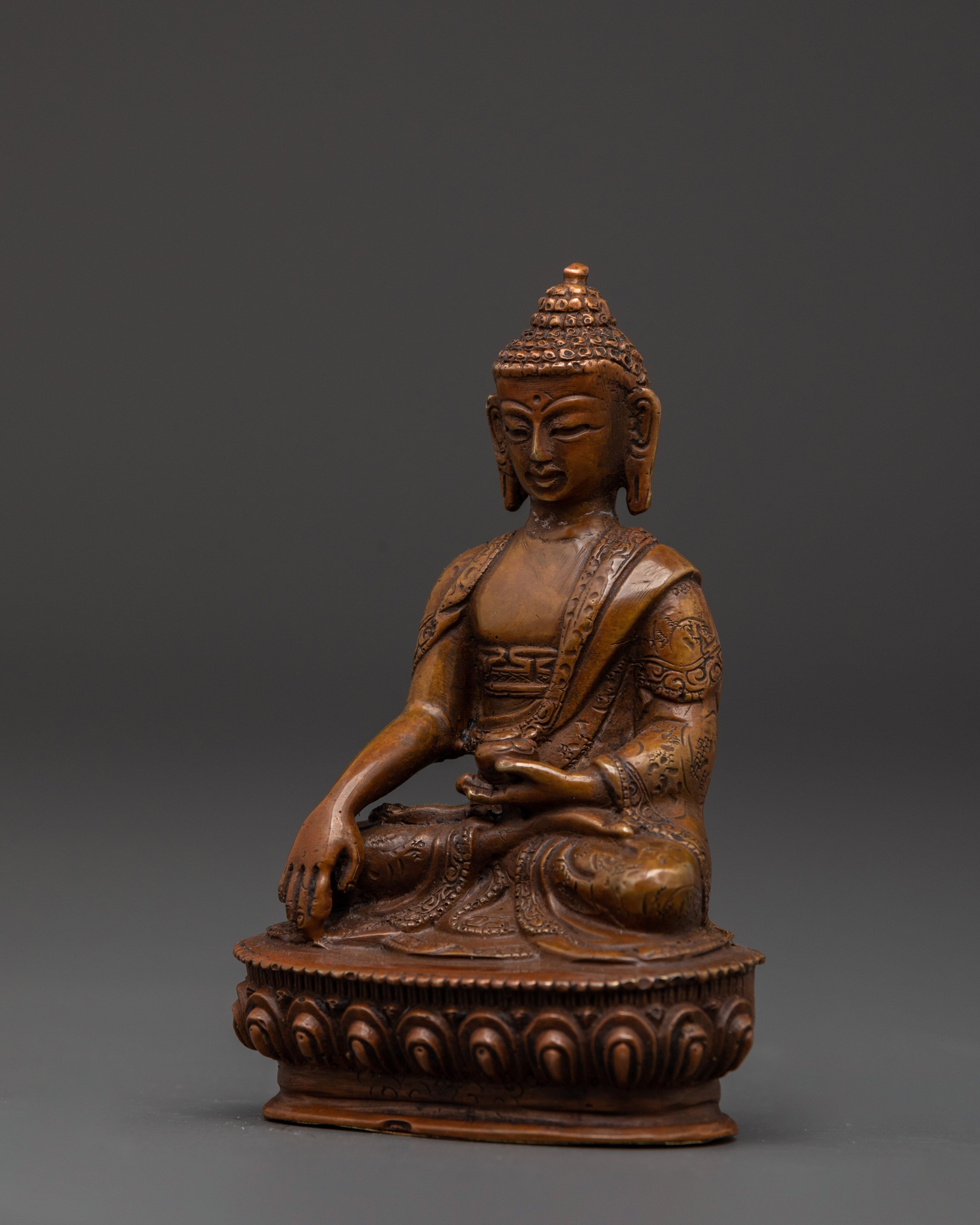 Copper Oxidized Shakyamuni Buddha | For Spiritual Home and Altar Decor