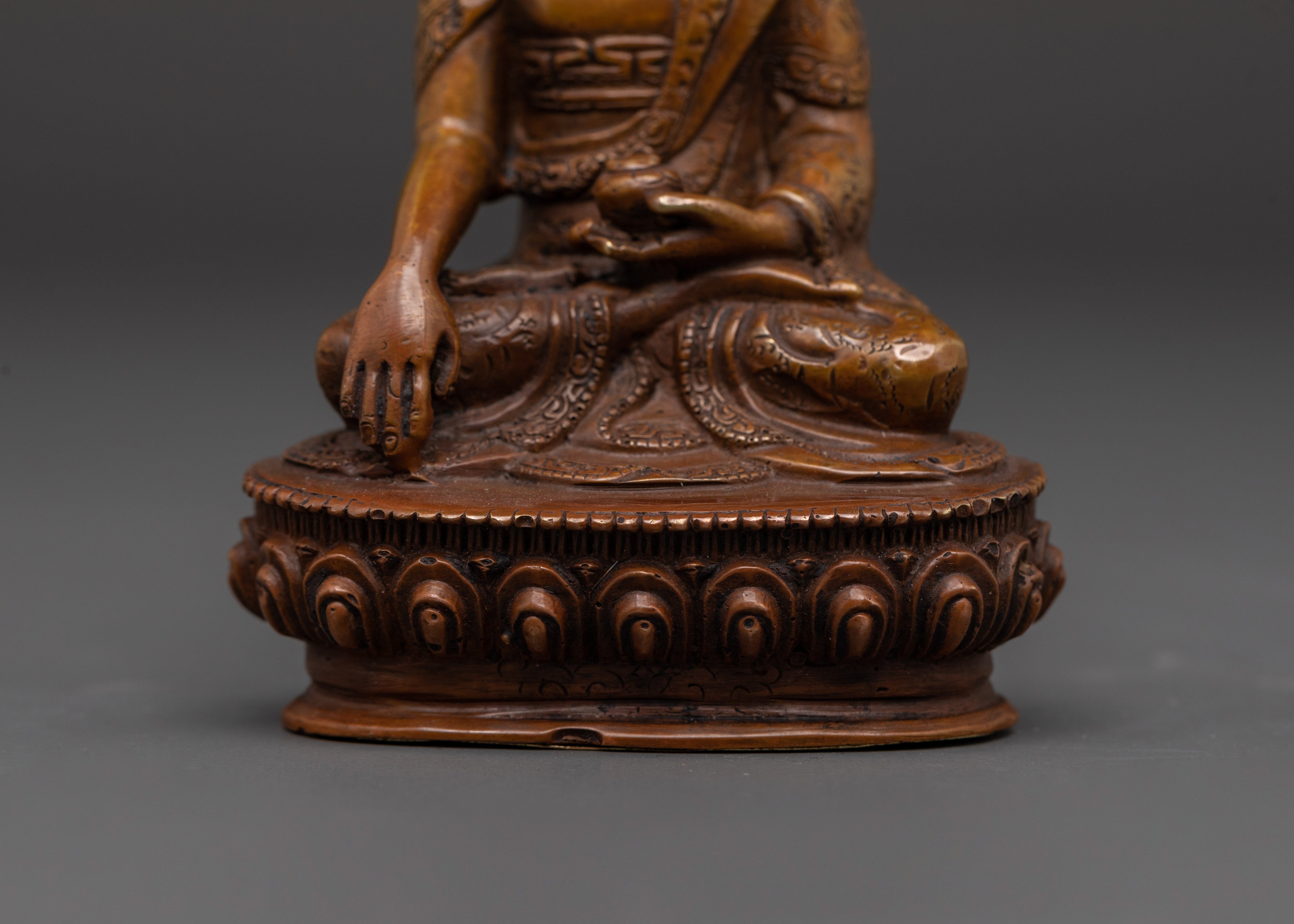 Copper Oxidized Shakyamuni Buddha | For Spiritual Home and Altar Decor