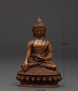 Copper Oxidized Shakyamuni Buddha | For Spiritual Home and Altar Decor
