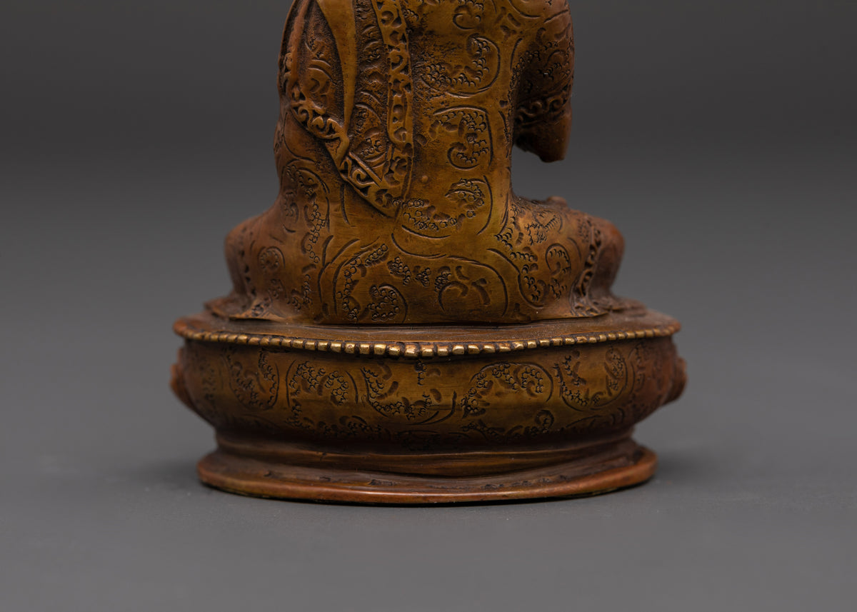 Oxidized Copper Vairocana Statue | For Spiritual Wisdom, Meditation & Buddhist Altar Decor