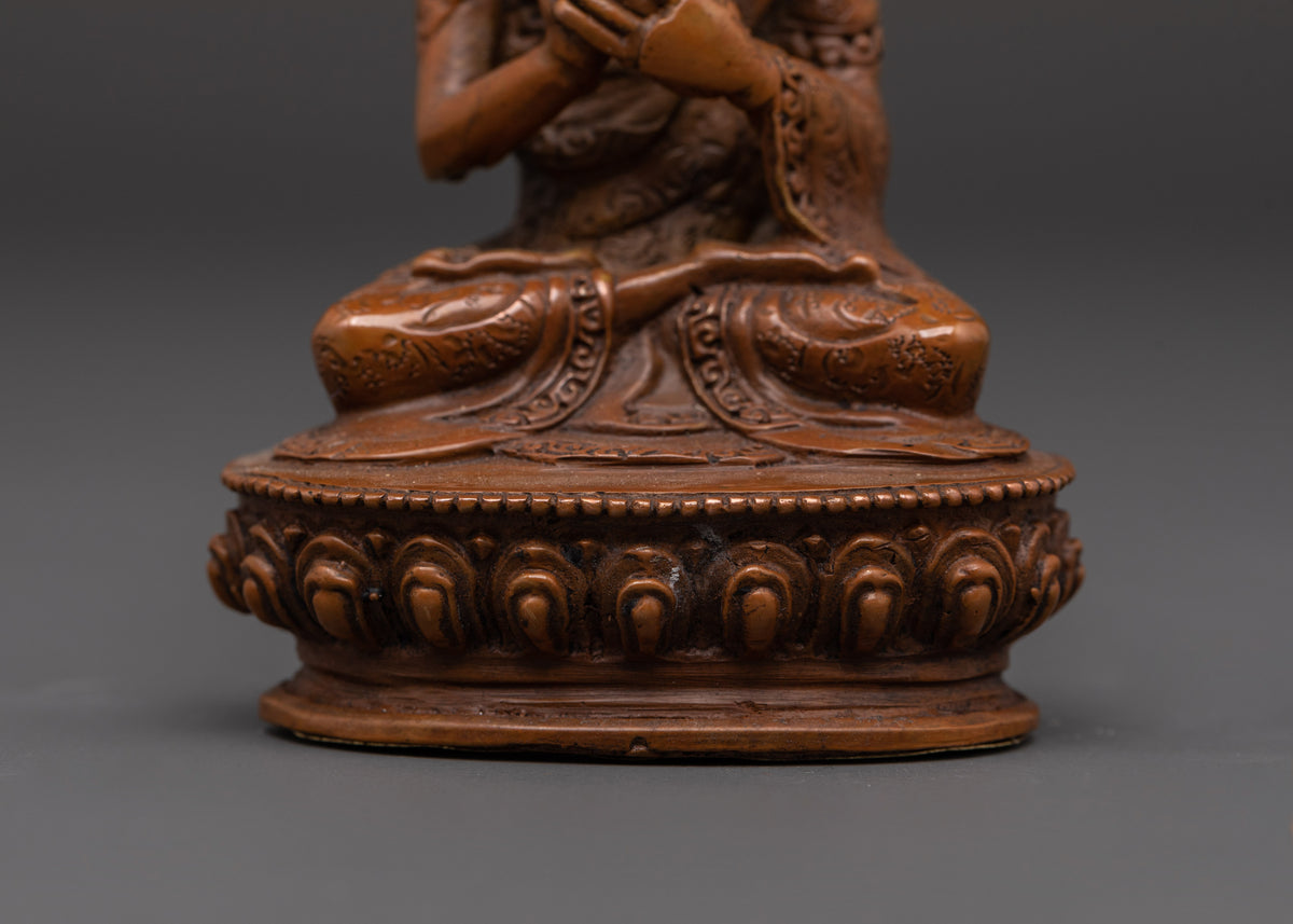 Oxidized Copper Vairocana Statue | For Spiritual Wisdom, Meditation & Buddhist Altar Decor