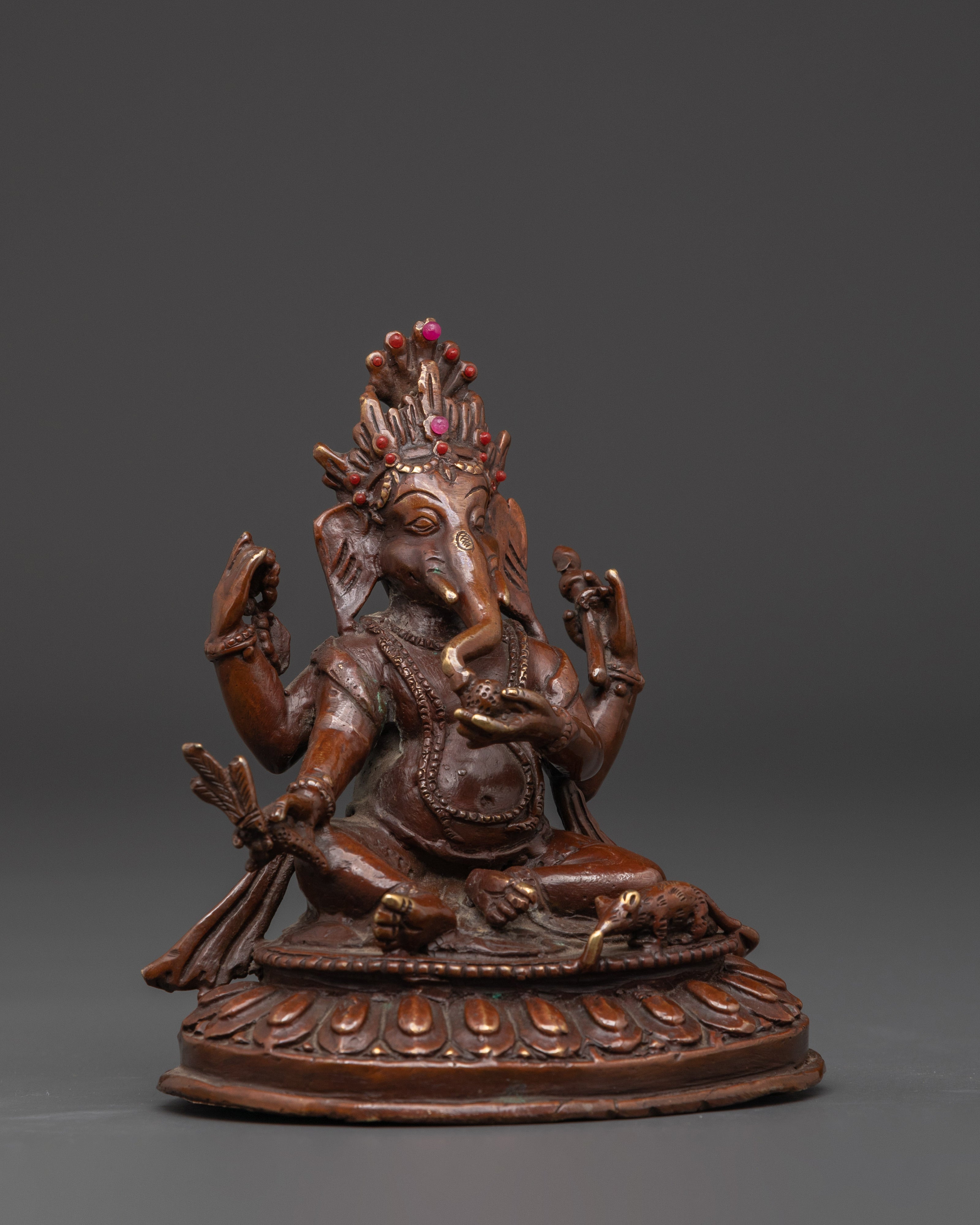 Oxidized Copper Ganapati Statue for Wisdom, Prosperity, and Spiritual Balance