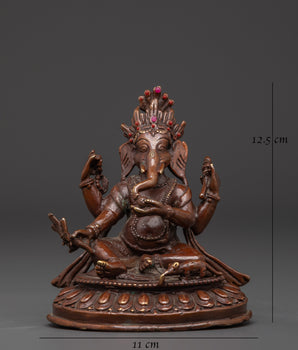 Oxidized Copper Ganapati Statue for Wisdom, Prosperity, and Spiritual Balance