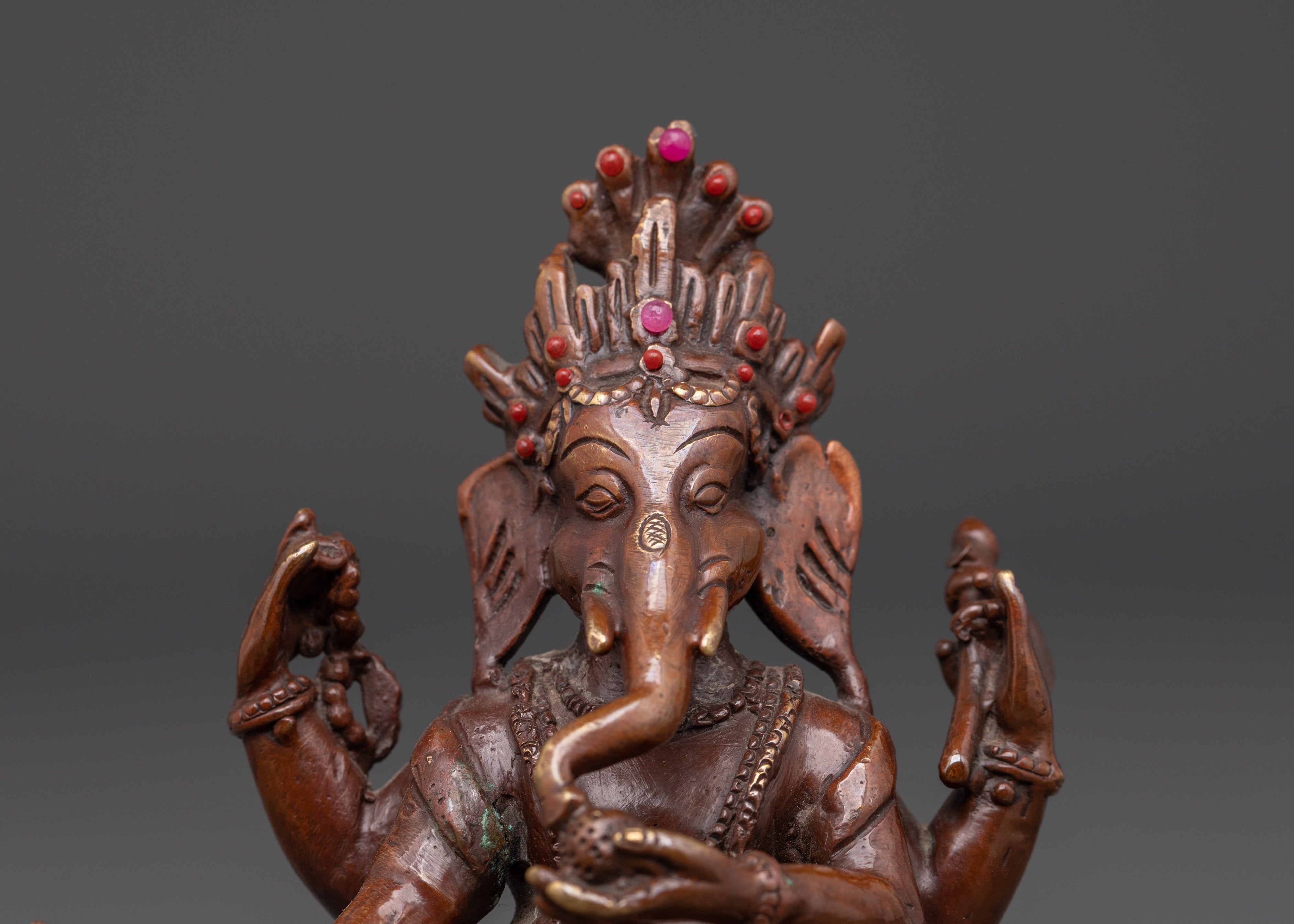 Oxidized Copper Ganapati Statue for Wisdom, Prosperity, and Spiritual Balance