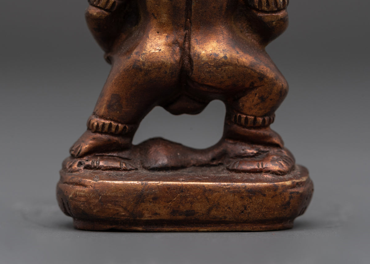 Black Dzambala Iron Statue | Tibetan Buddhist Deity of Wealth