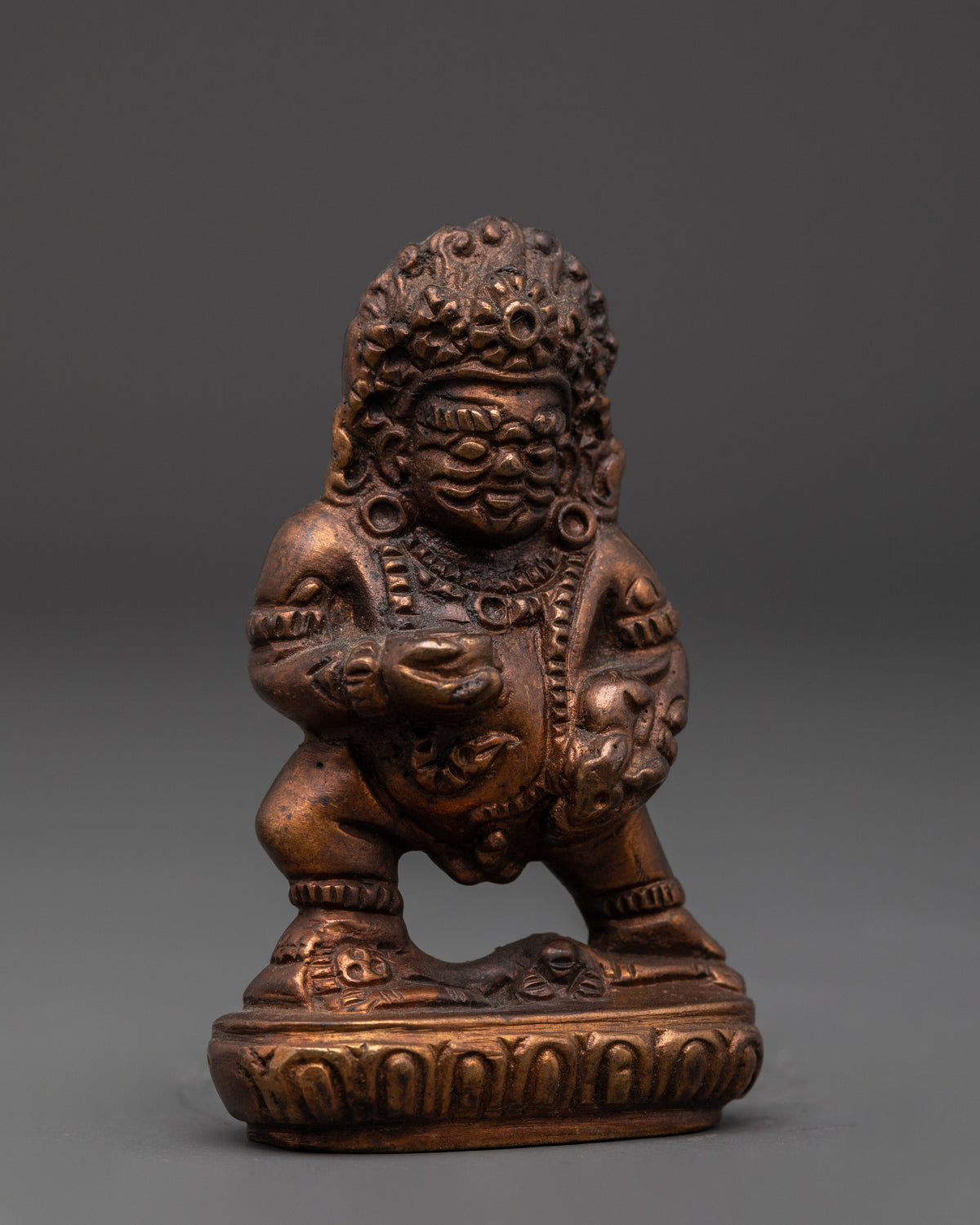 Black Dzambala Iron Statue | Tibetan Buddhist Deity of Wealth