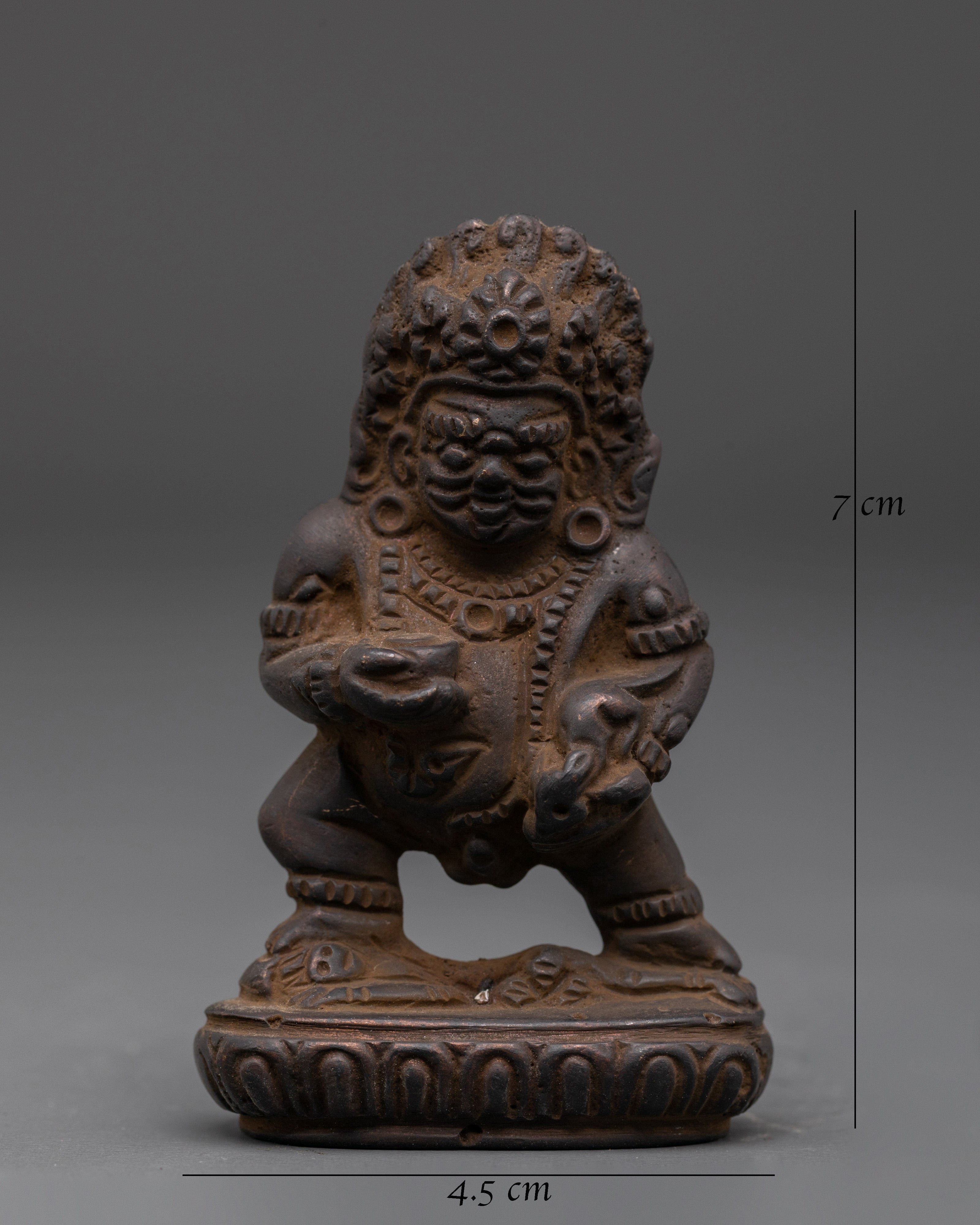 Black Dzambala Sacred Iron Statue | Tibetan Buddhist Wealth Deity for Prosperity