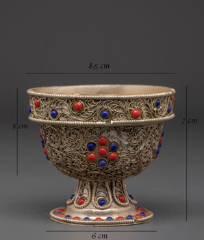 Set of 7 Tibetan Offering Bowls  | for Ritual, Puja, and Altar Use