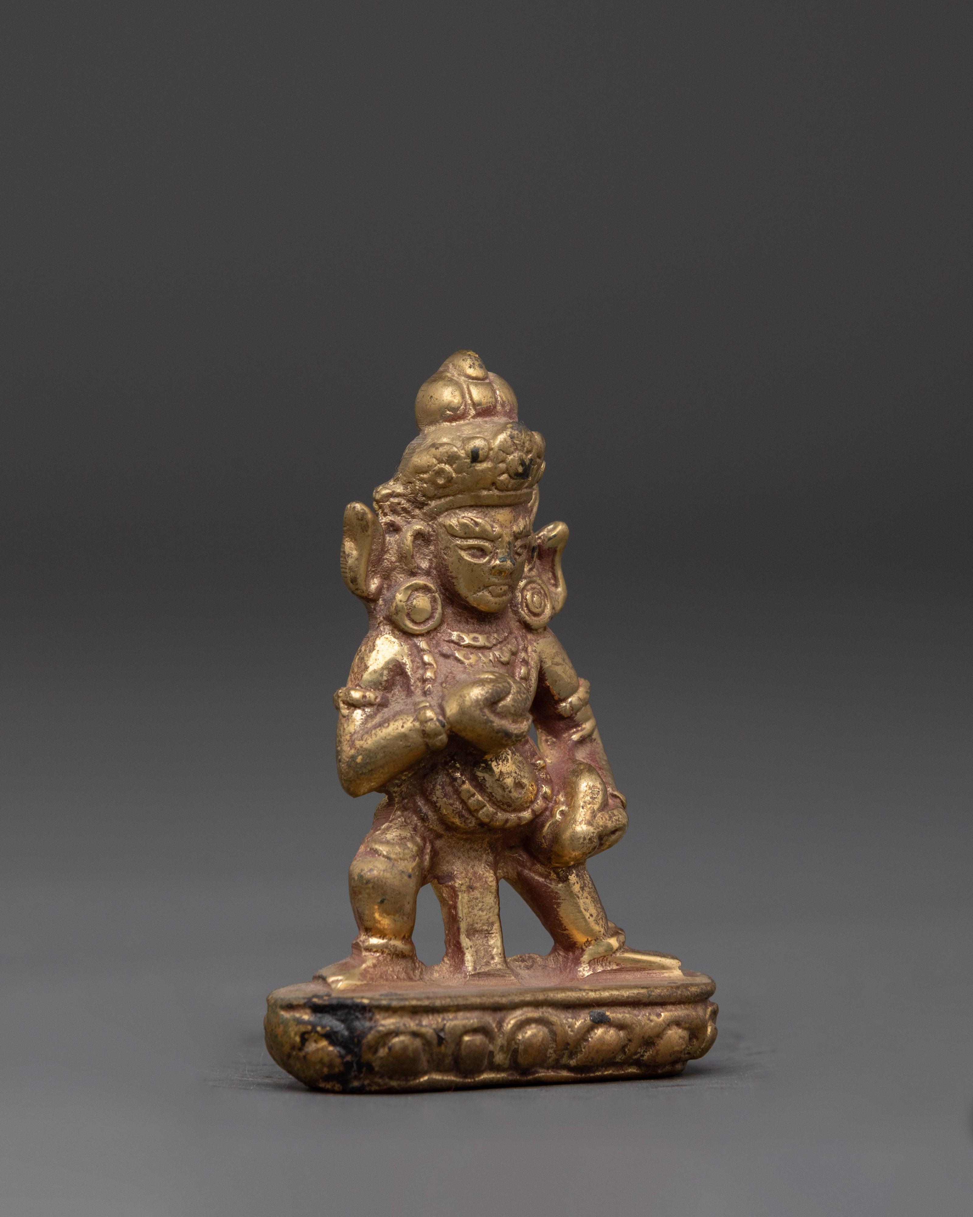 Black Dzambala Copper Statue | Tibetan Wealth Deity for Prosperity and Protection