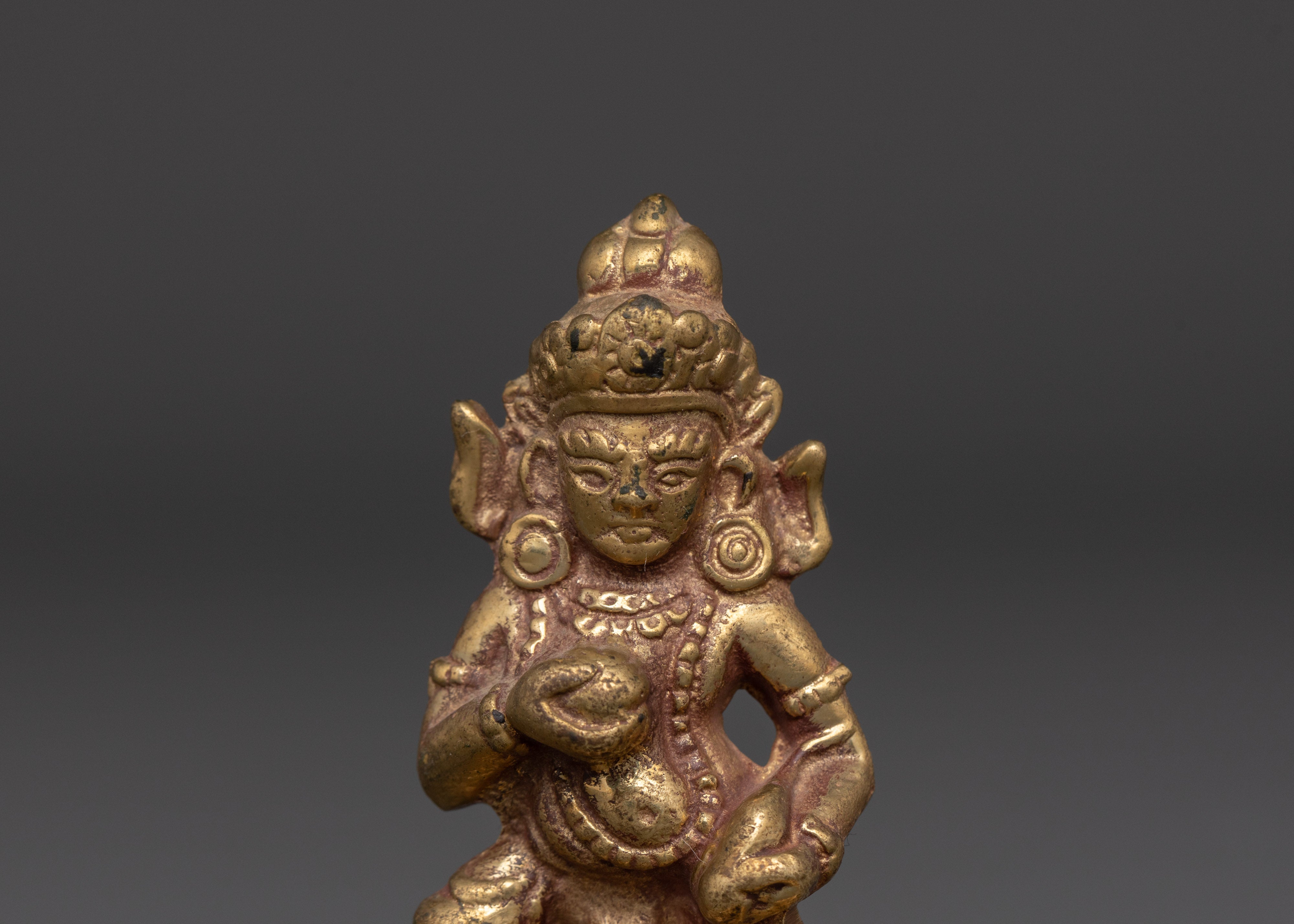 Black Dzambala Copper Statue | Tibetan Wealth Deity for Prosperity and Protection