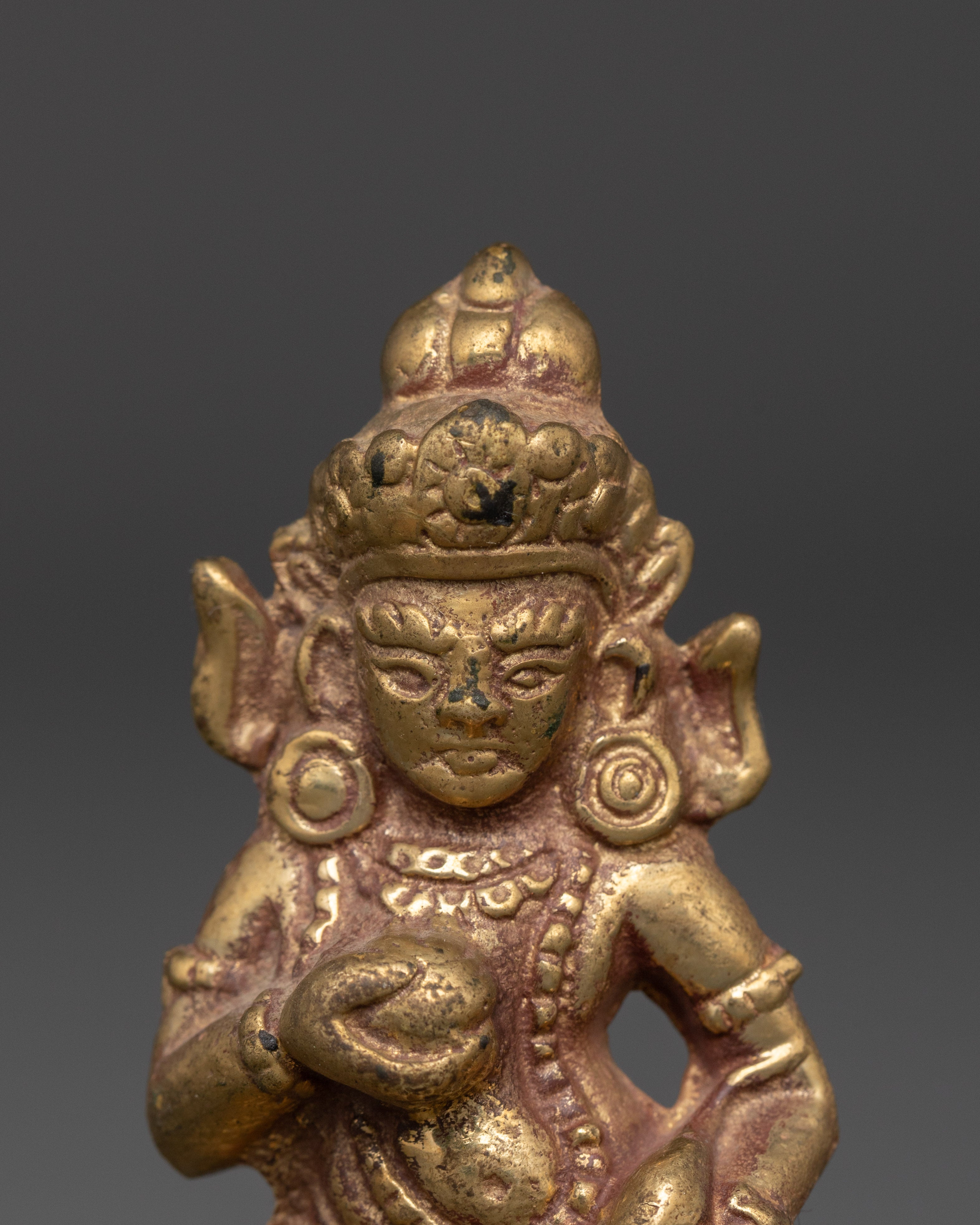 Black Dzambala Copper Statue | Tibetan Wealth Deity for Prosperity and Protection