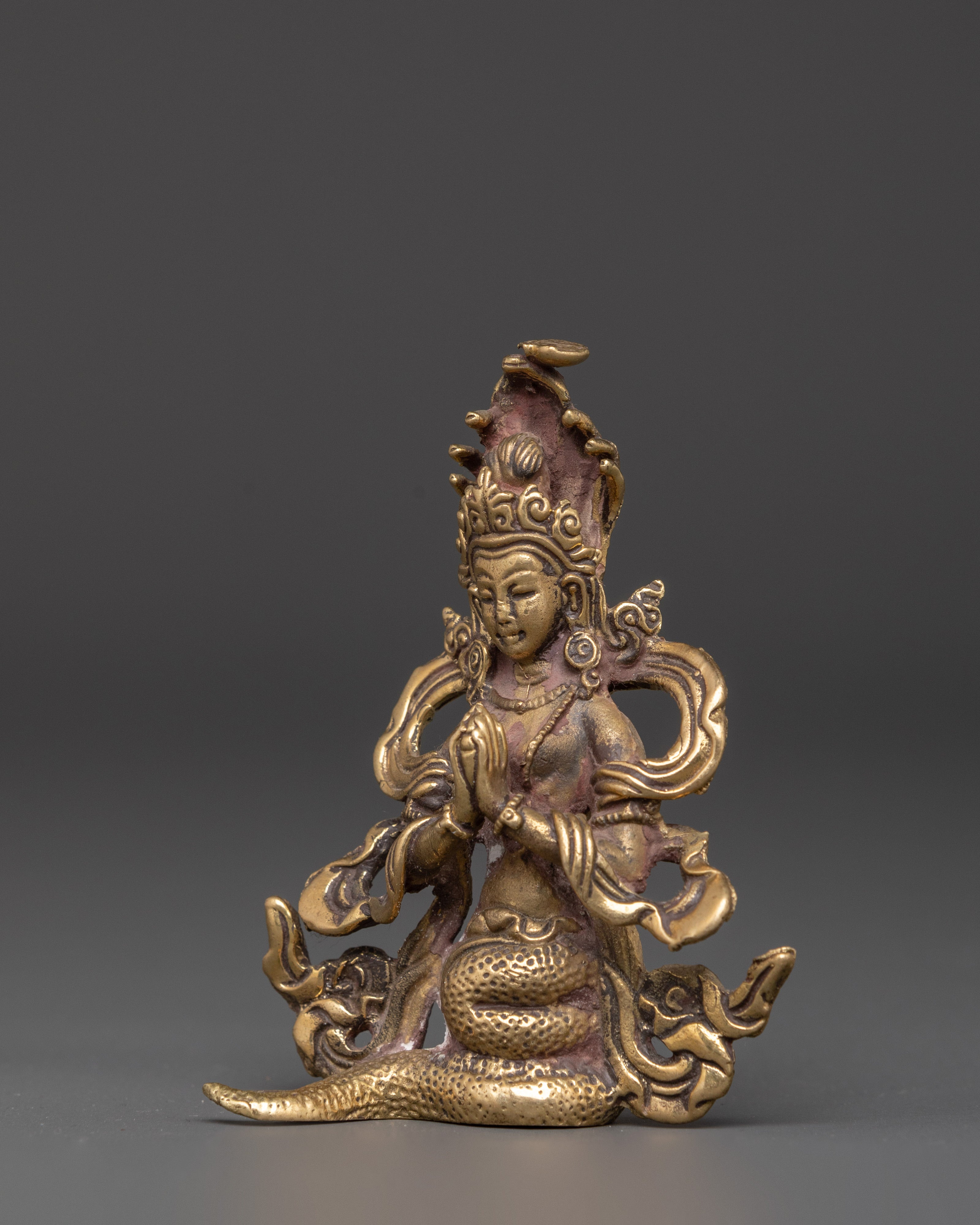 Handcrafted Tibetan Naga Kanya Statue | Copper Bronze Serpent Goddess Figurine