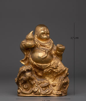 Laughing Buddha Statue for Wealth & Joy | Golden Prosperity Buddha