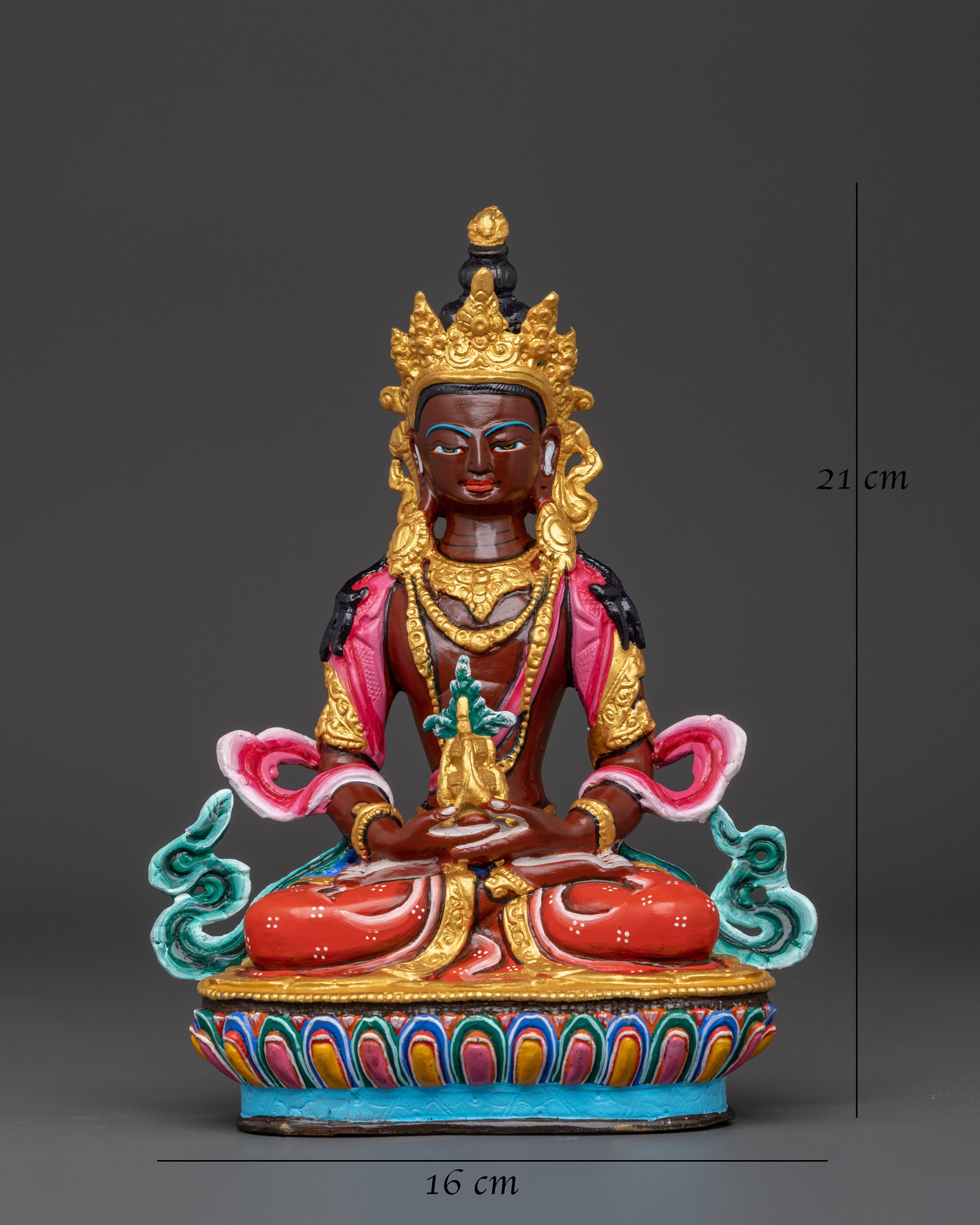 Handmade Tibetan Amitayus Statue | Buddha of Immortality Figurine