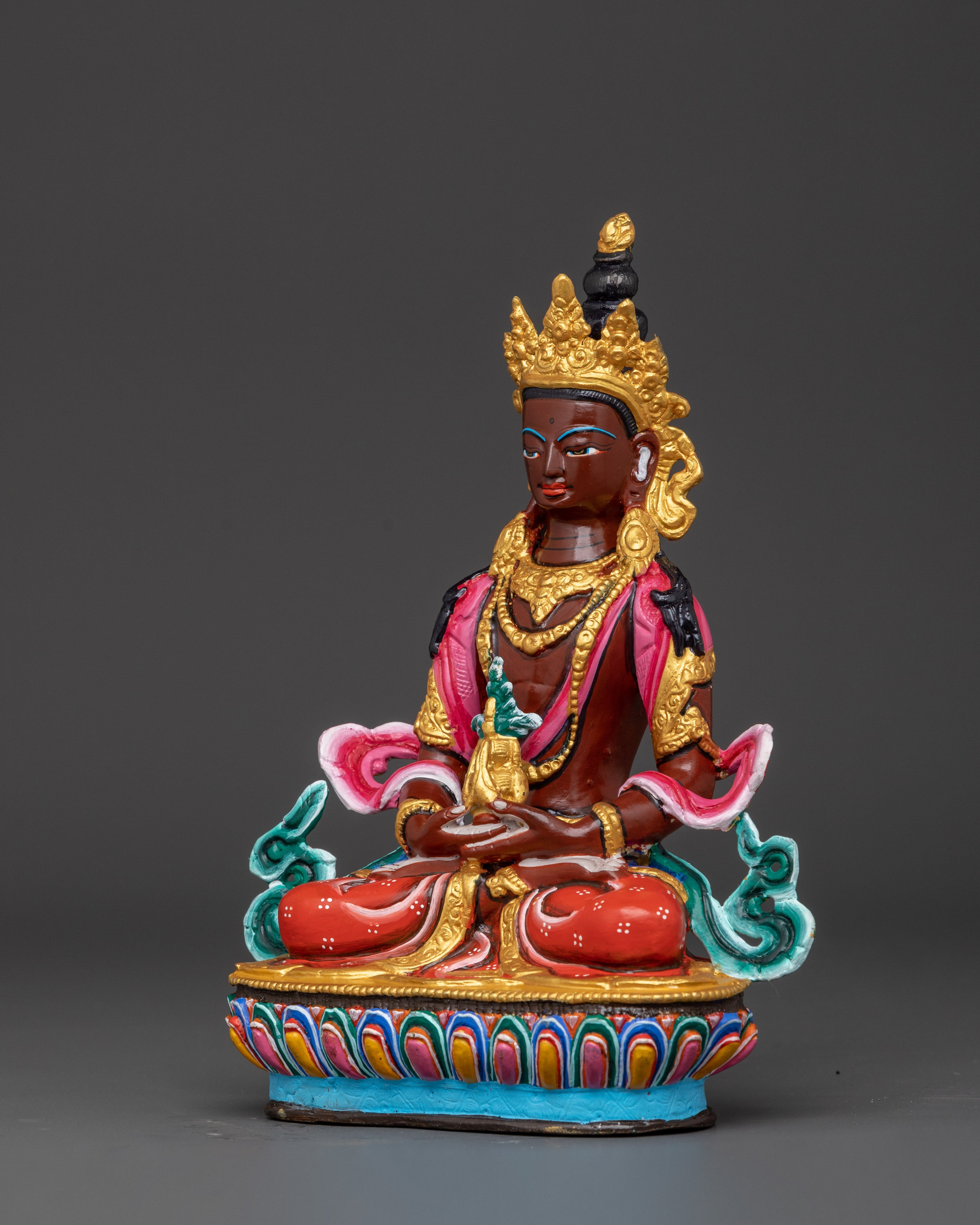 Handmade Tibetan Amitayus Statue | Buddha of Immortality Figurine