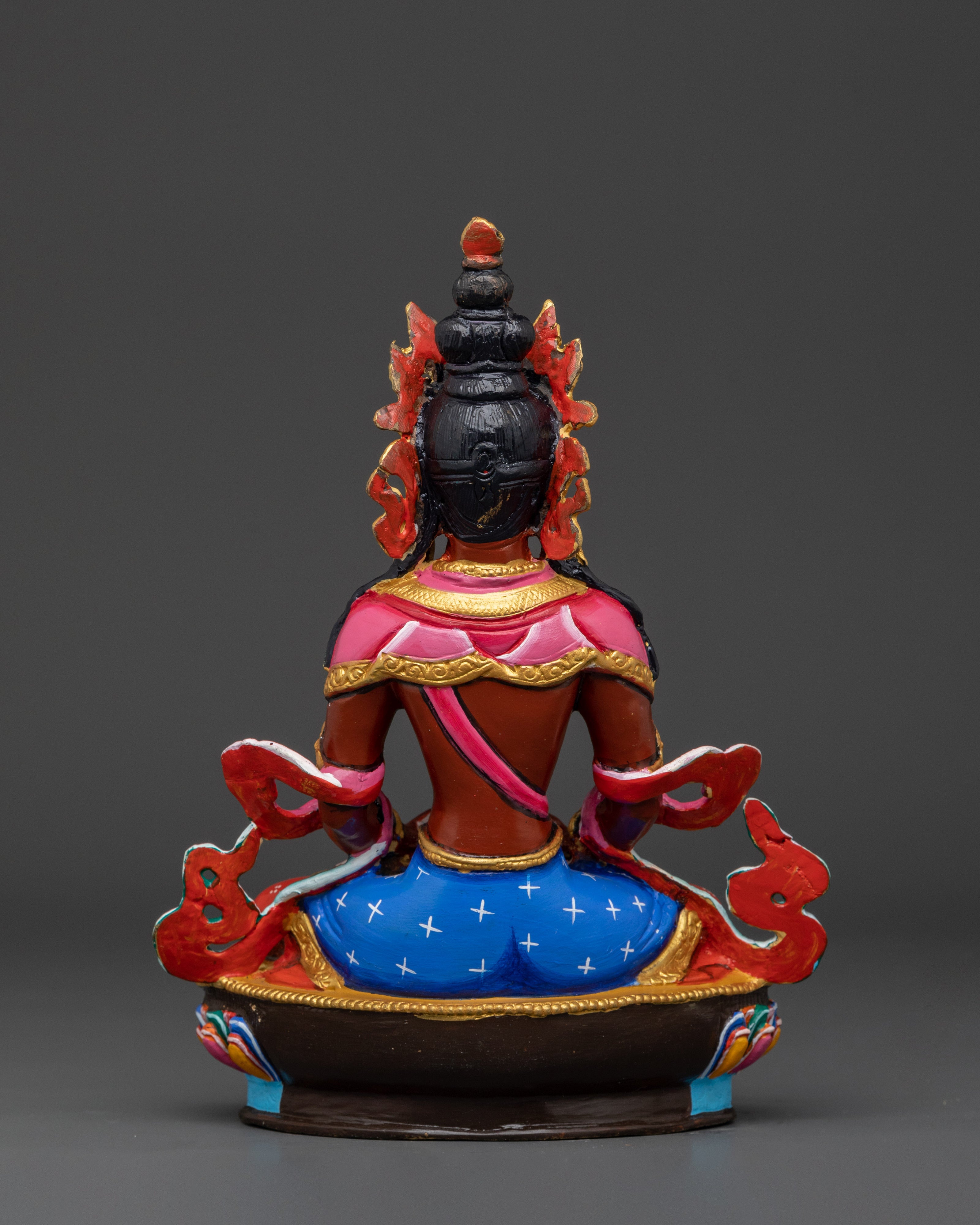 Handmade Tibetan Amitayus Statue | Buddha of Immortality Figurine