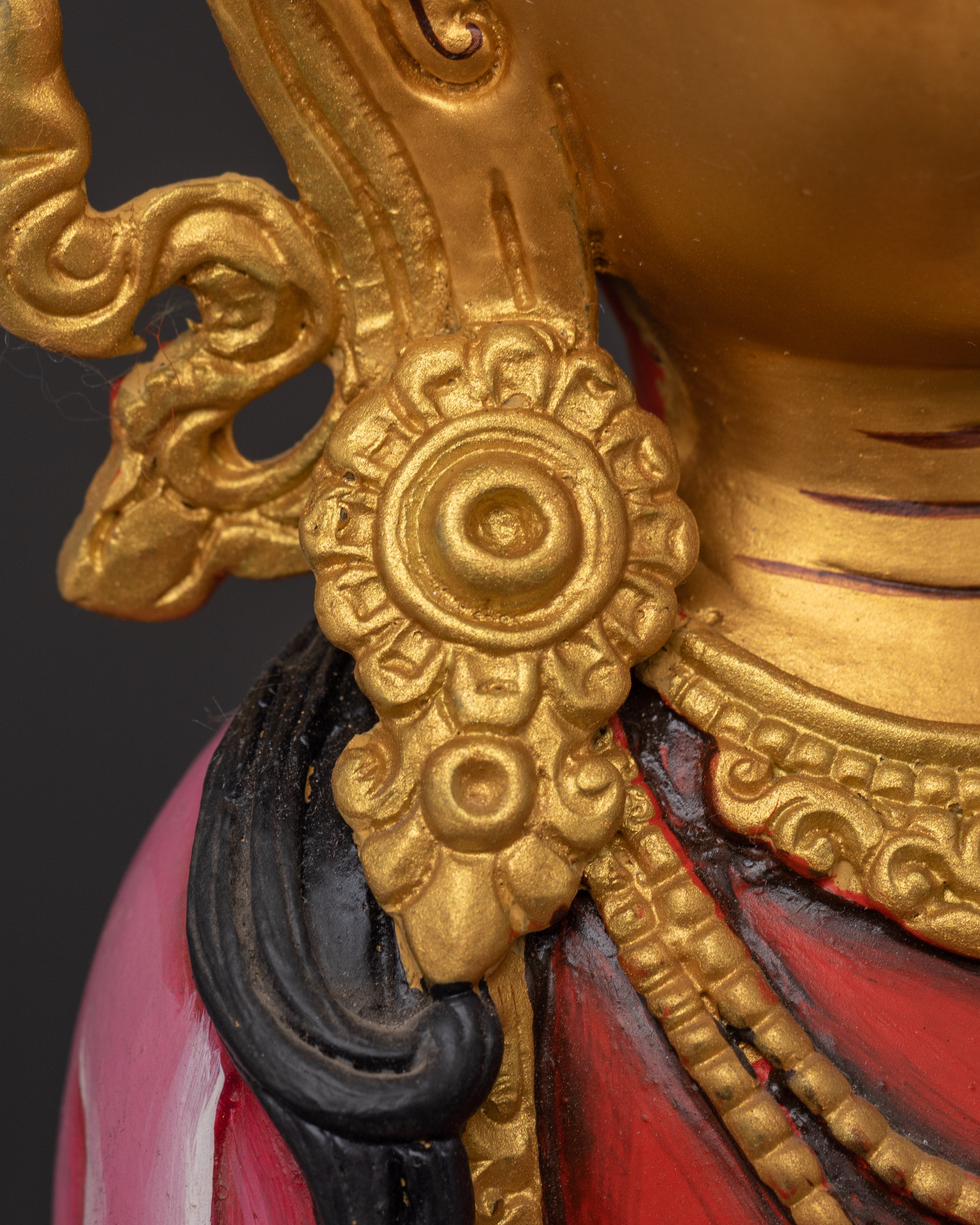 Handcrafted Tibetan Amitayus Sculpture | Copper Body with Acrylic Paint Detailing