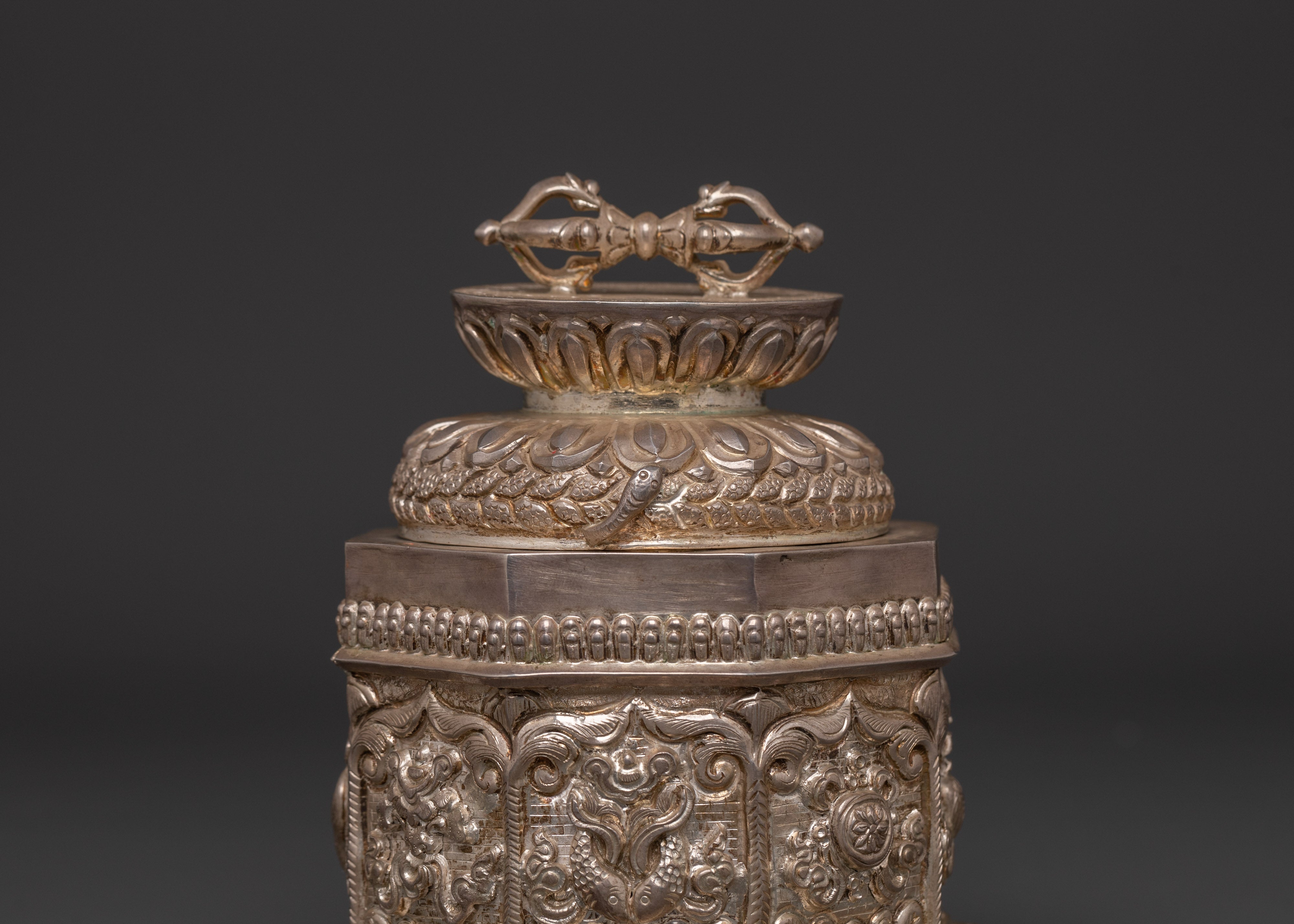 Traditional Tibetan Silver Box | Handcrafted Authentic Himalayan Keepsake Container
