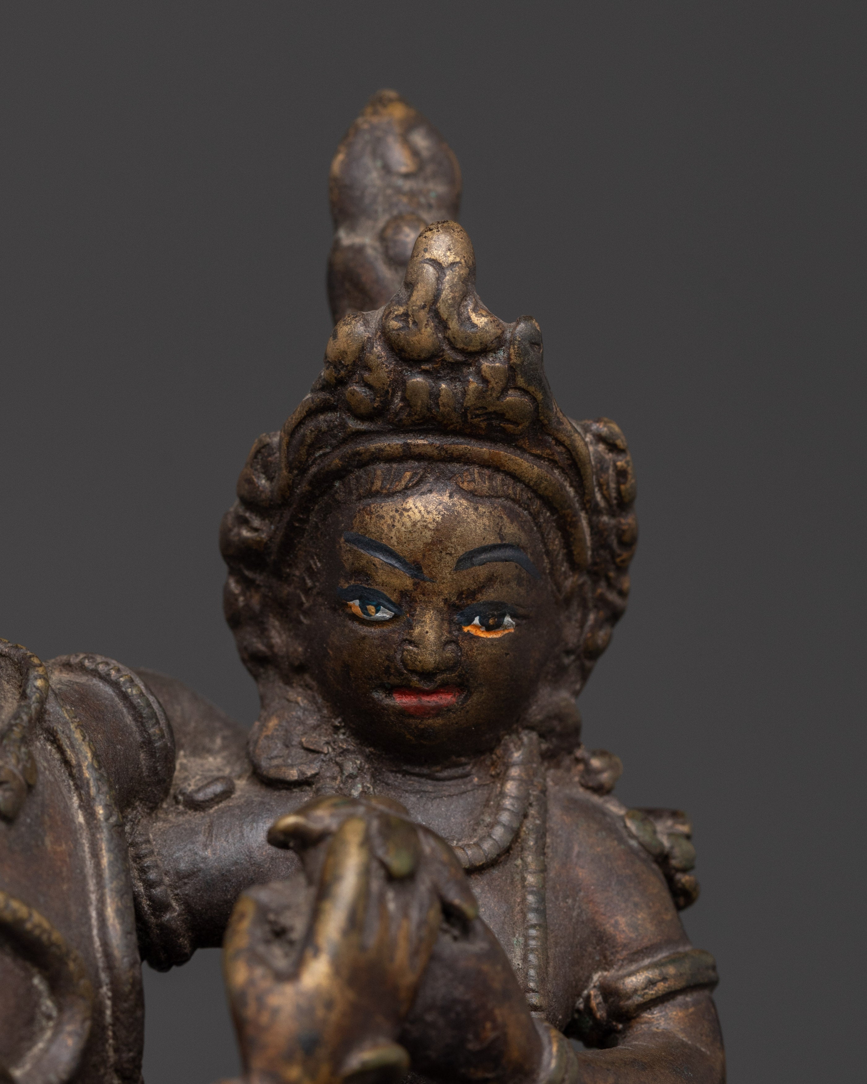 Vintage Bronze Shiva with Consort Statue for Altar & Sacred Decor