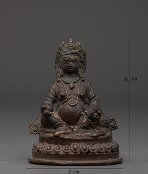 Antique Copper Dzambhala Statue | Tibetan Buddhist Deity of Prosperity