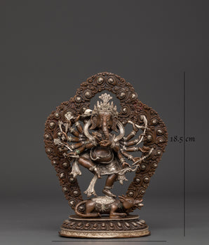 Hindu Elephant God Ganesha Idol | Oxidized Copper Silver Plated Statue