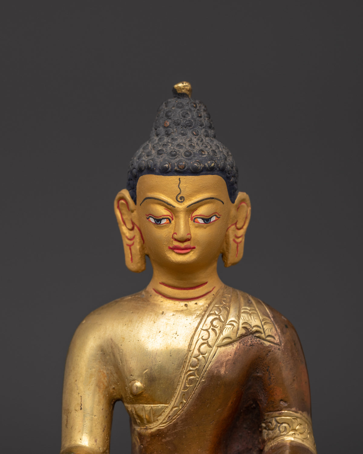 Ratnasambhara Buddha Sculpture | Oxidized Copper Prosperity Deity Figurine