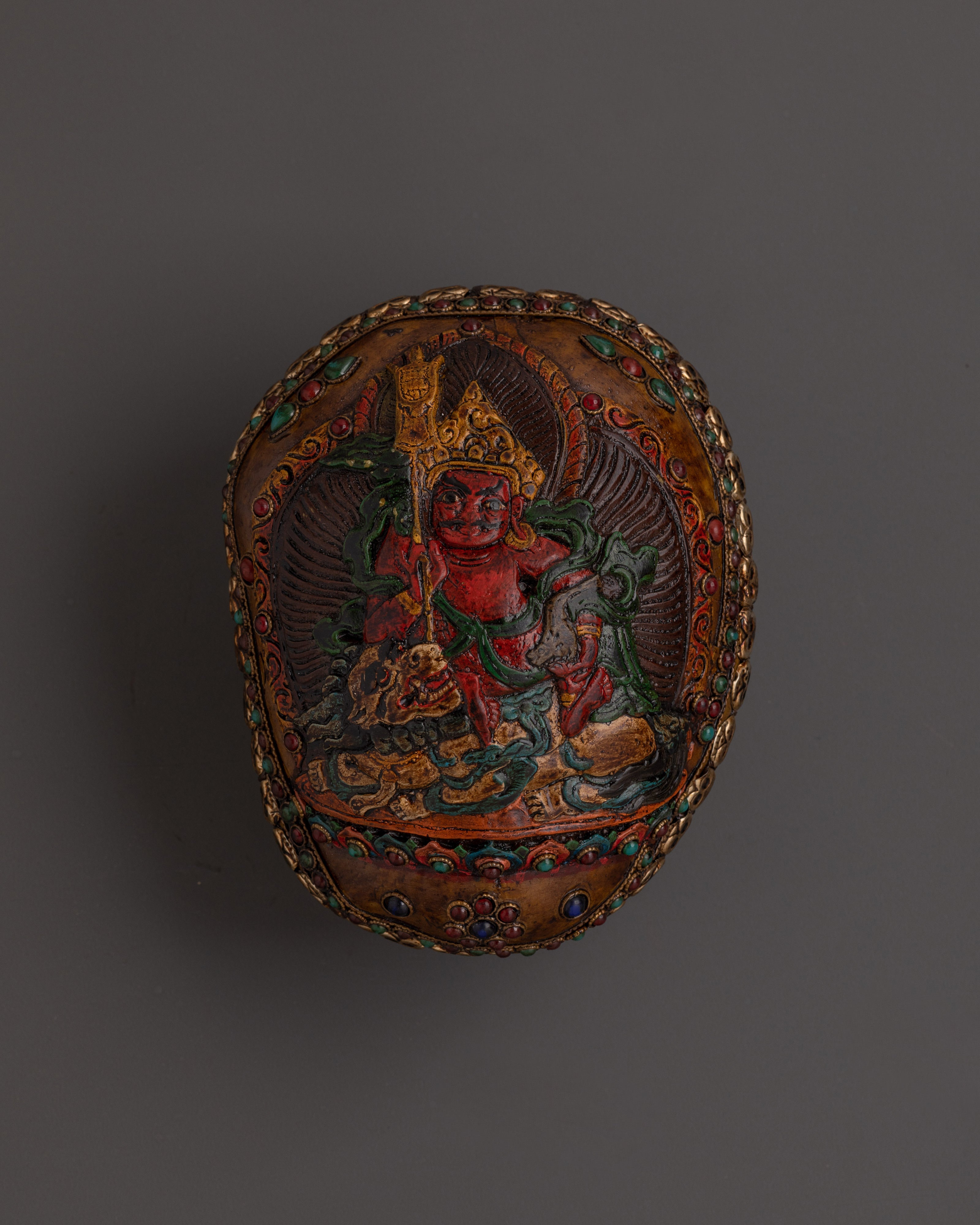 Copper Kapala with Brass Stand | Tibetan Ritual Skull Cup