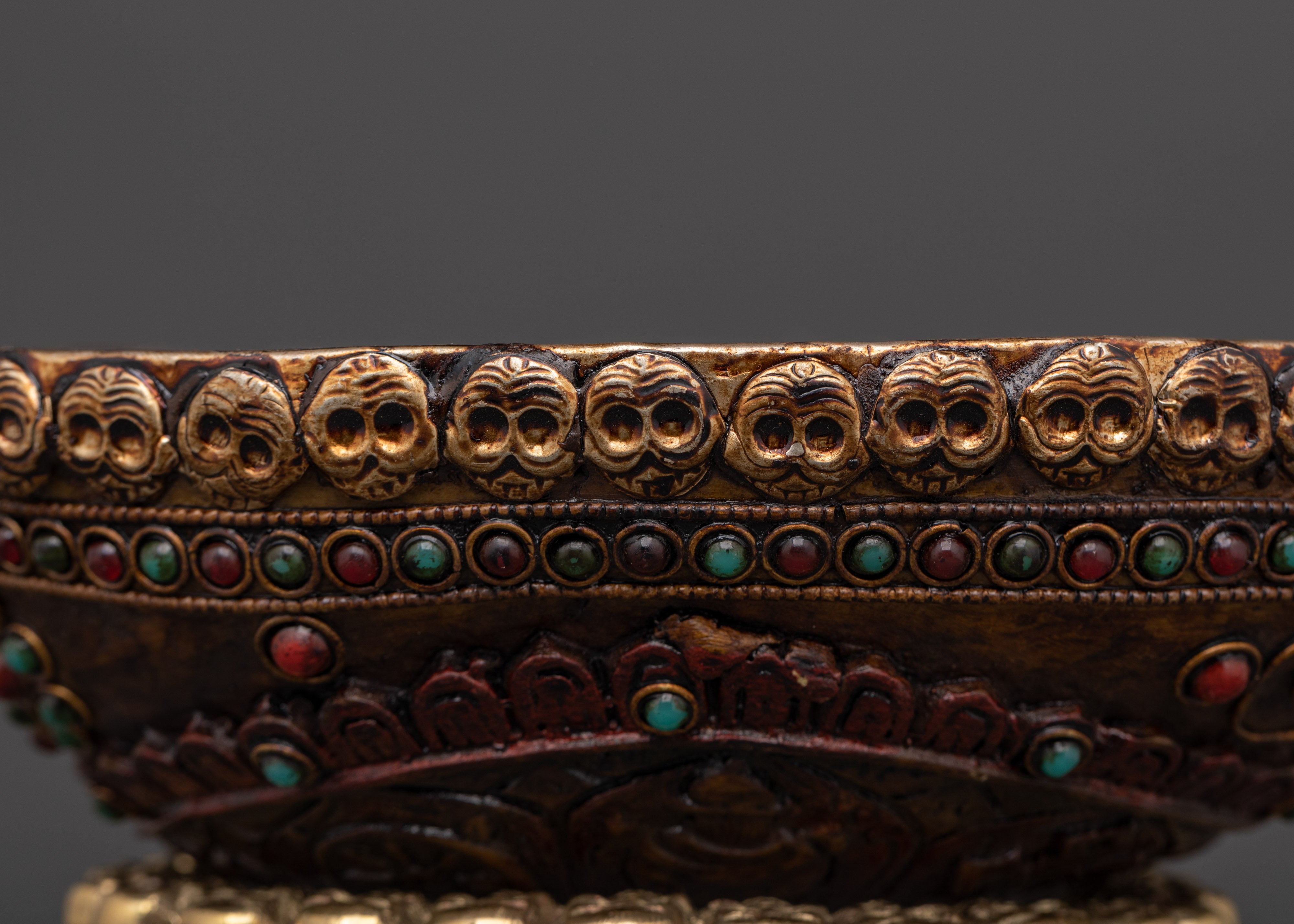 Tantric Offering Kapala |  Silver-Plated Skull Cup