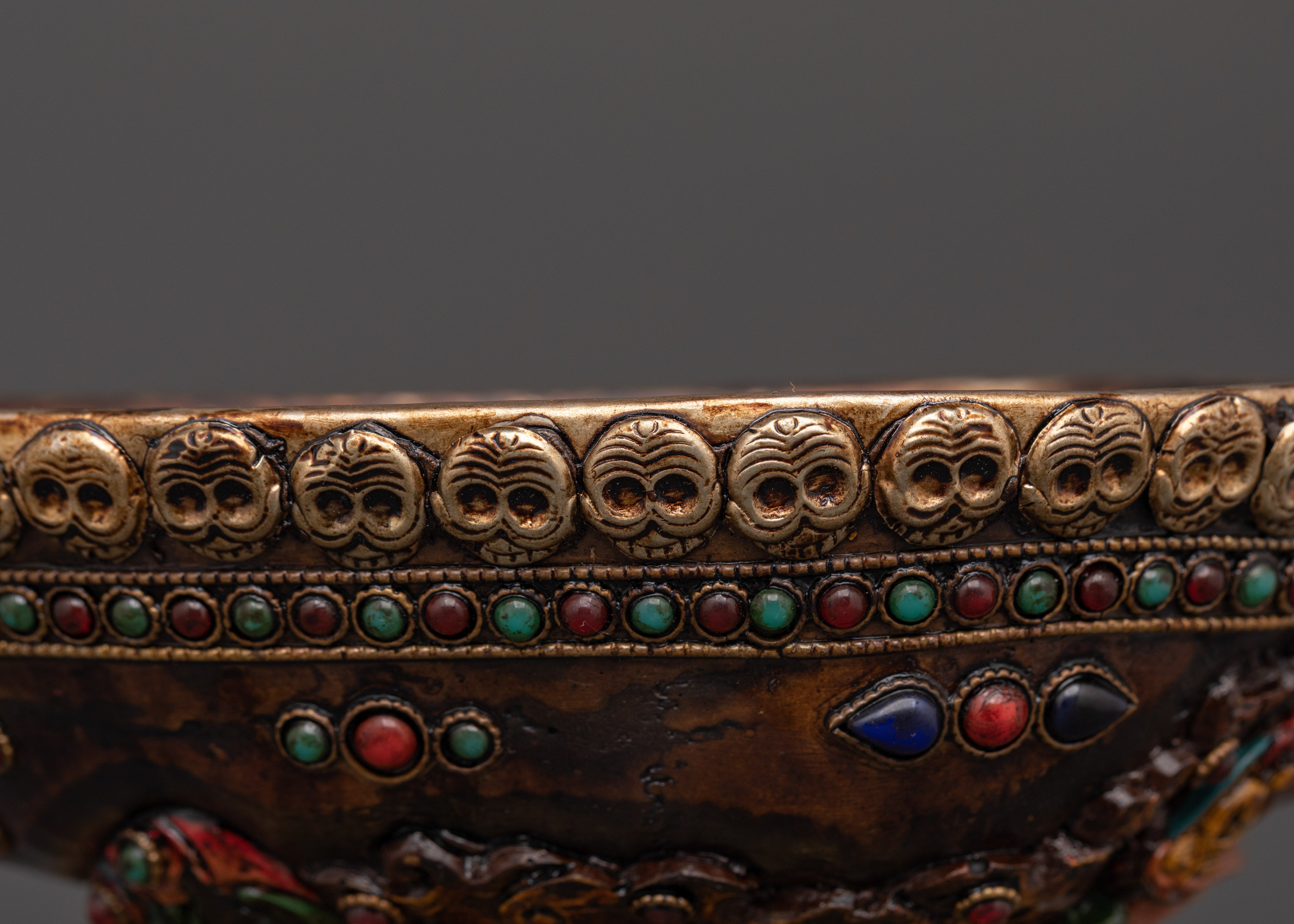 Tantric Spiritual Kapala Skull Cup for Ritual Offerings and Meditation