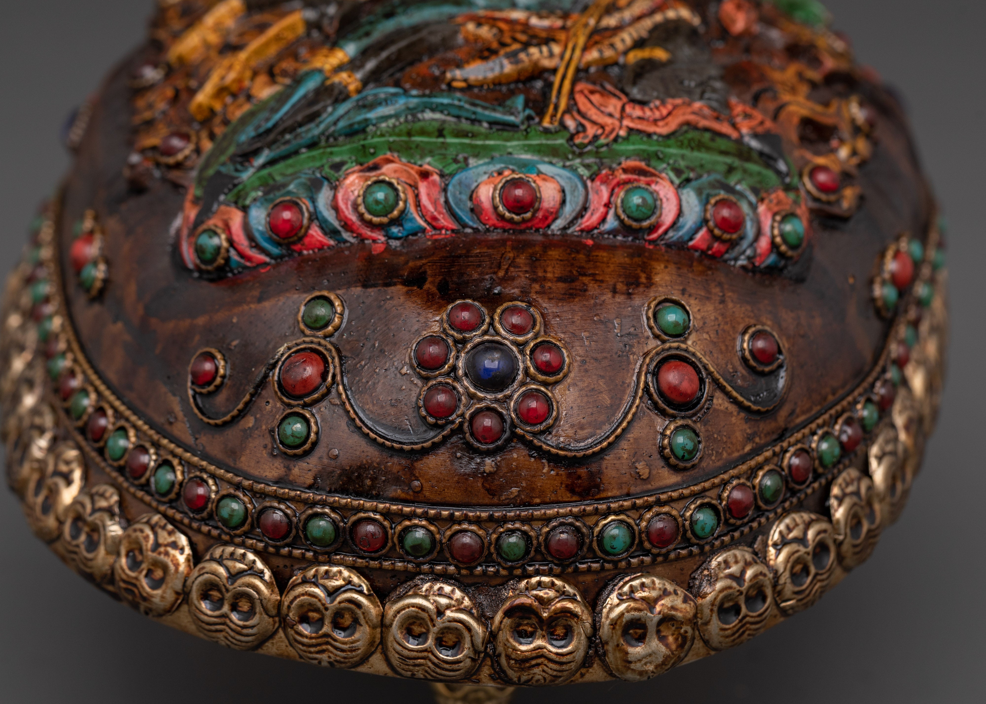 Tantric Spiritual Kapala Skull Cup for Ritual Offerings and Meditation
