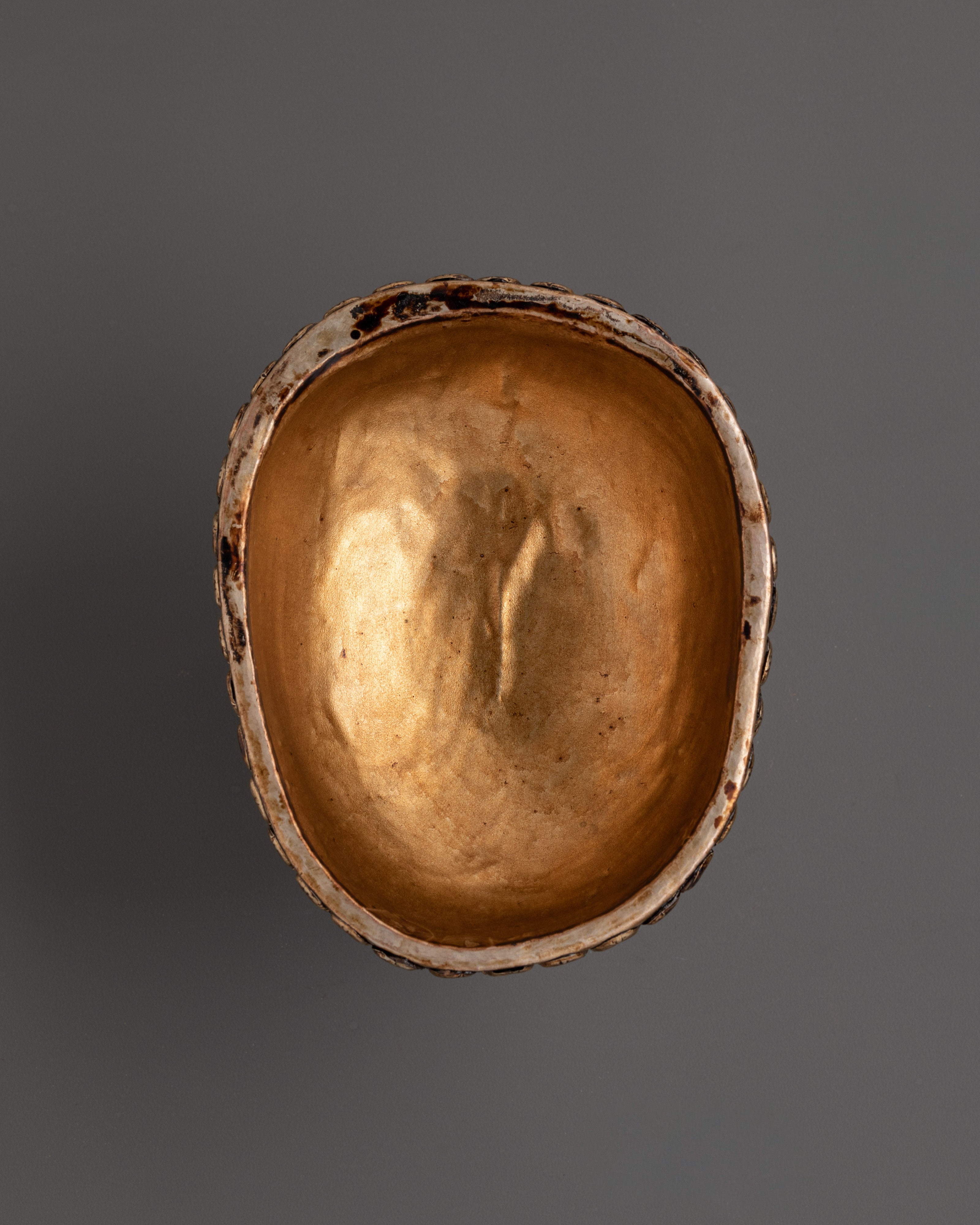 Tantric Spiritual Kapala Skull Cup for Ritual Offerings and Meditation