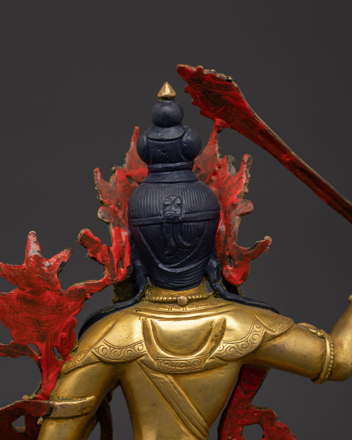 Manjushri Tantric Statue | Gold Plated Copper Wisdom Deity Sculpture