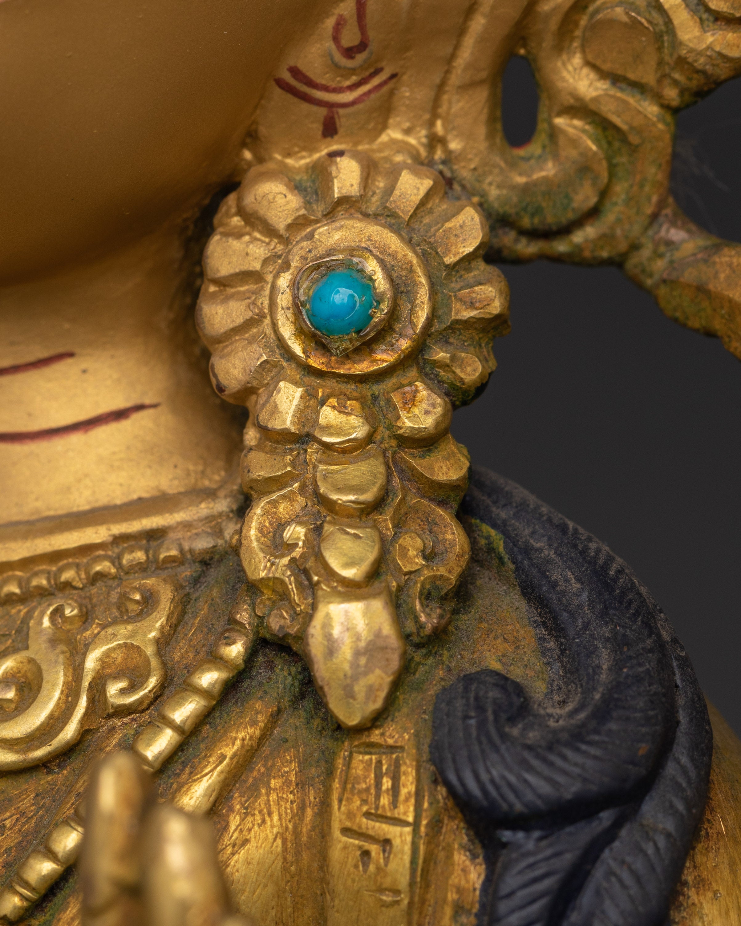 Manjushri Tantric Statue | Gold Plated Copper Wisdom Deity Sculpture