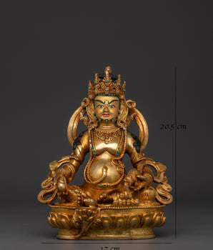 Handcrafted Dzambala Protector Deity Statue for Wealth and Protection